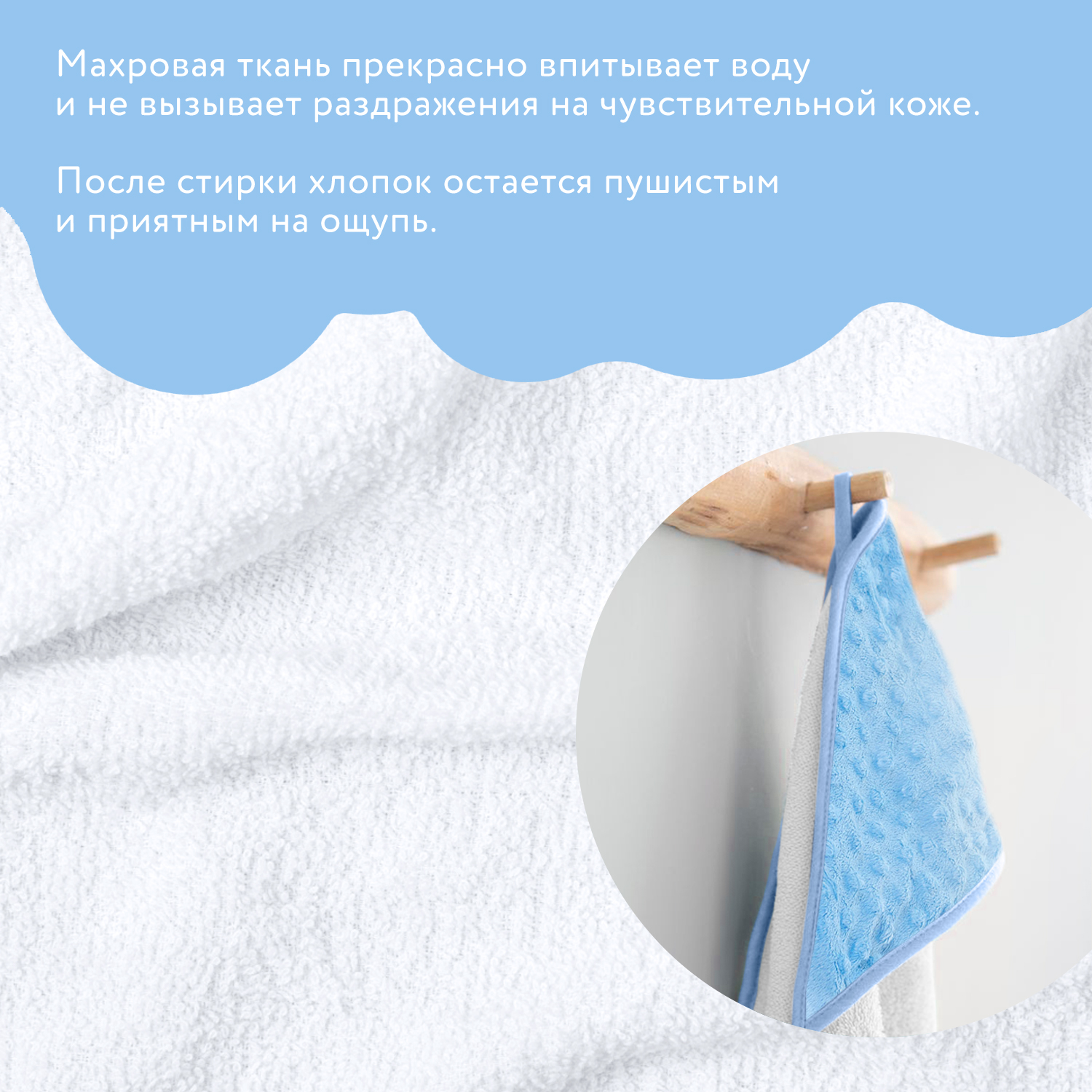 Набор для купания Nuovita Grazia махровый Бело-голубой NUO_DPOL_1608 - фото 3