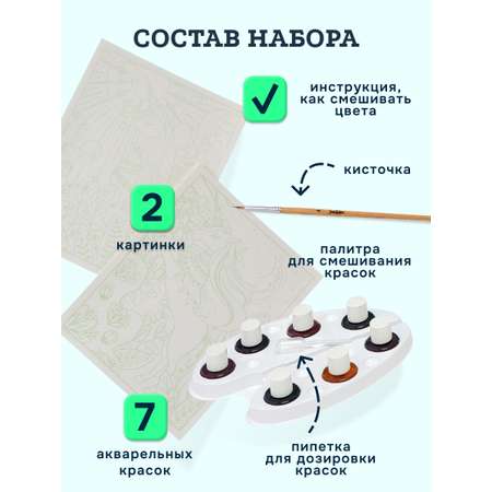Набор для рисования SentoSphere Единорог акварель