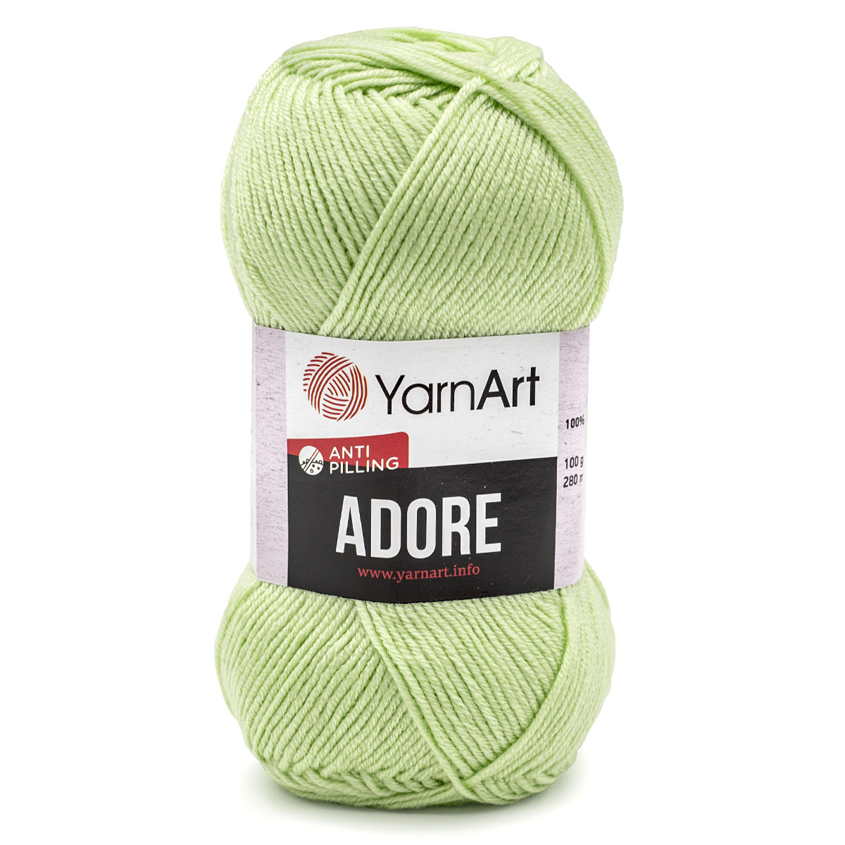 Пряжа для вязания YarnArt Adore 100 гр 280 м акрил с эффектом анти-пиллинга 5 мотков 359 светло-зеленый - фото 5