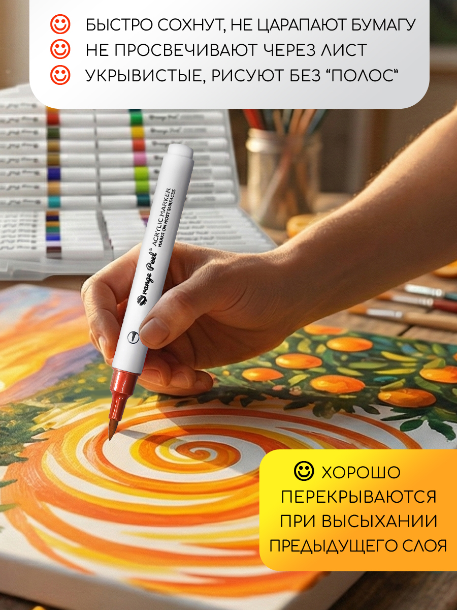 Маркеры Orange Peel акриловые 25 шт. - фото 6