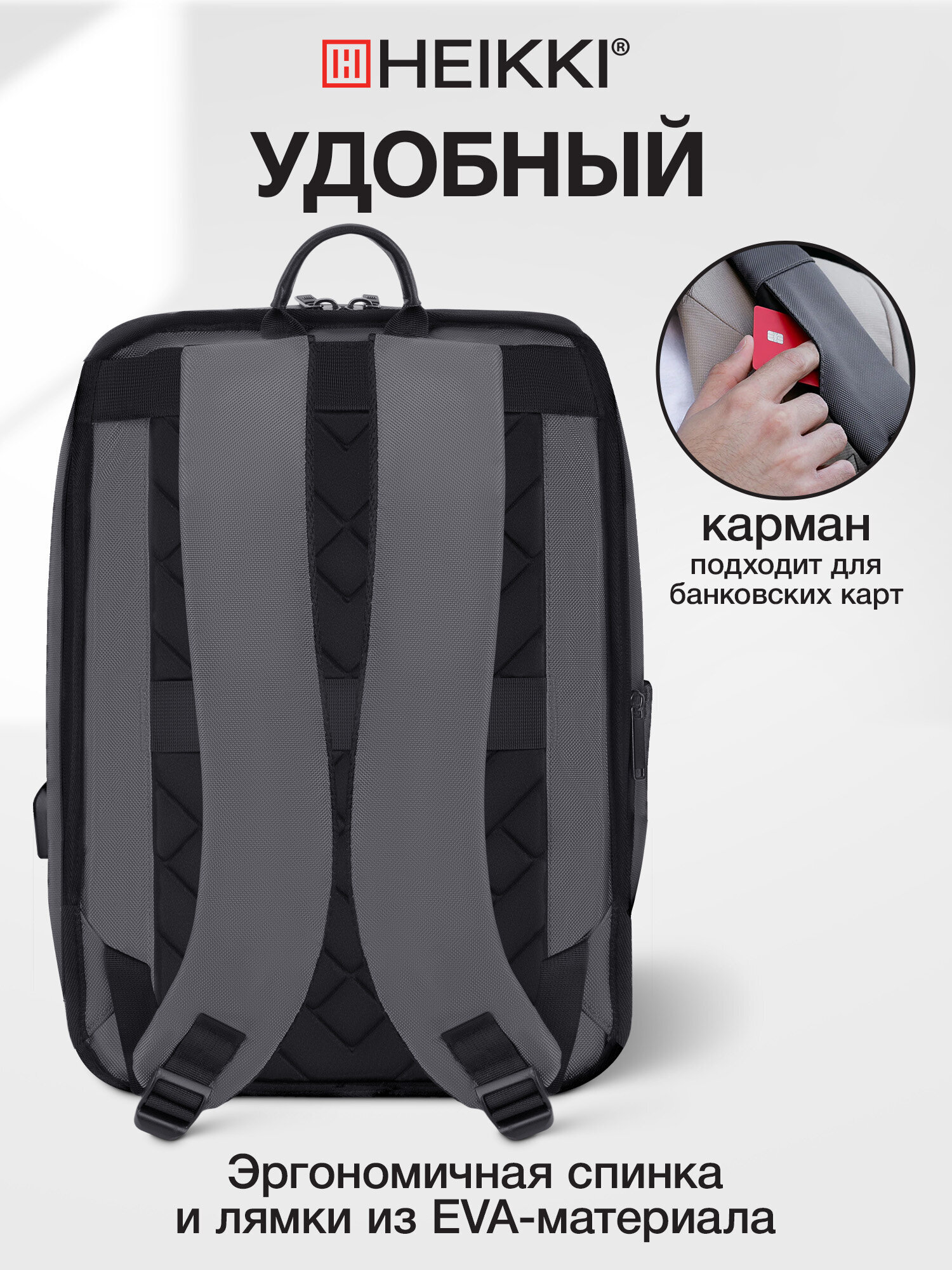 Рюкзак HEIKKI школьный городской для подростков для ноутбука - фото 3