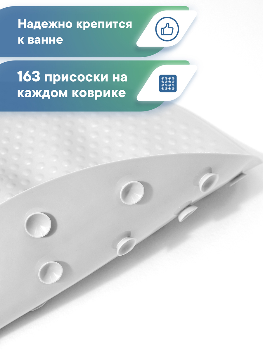 Коврик для ванной VILINA белый 0.38 x 0.68 см 1 шт. - фото 2
