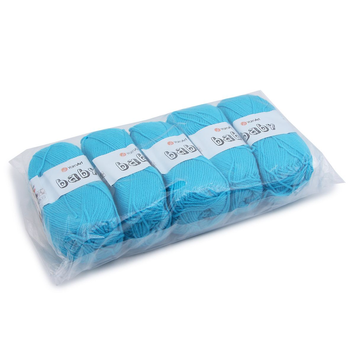 Пряжа для вязания YarnArt Baby 50 гр 150 м акрил мягкая детская 5 мотков 552 голубая бирюза - фото 10