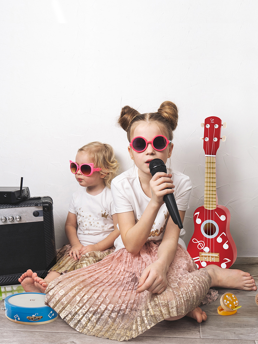 Игрушка музыкальная Hape Мини-группа гитара, бубен - фото 3