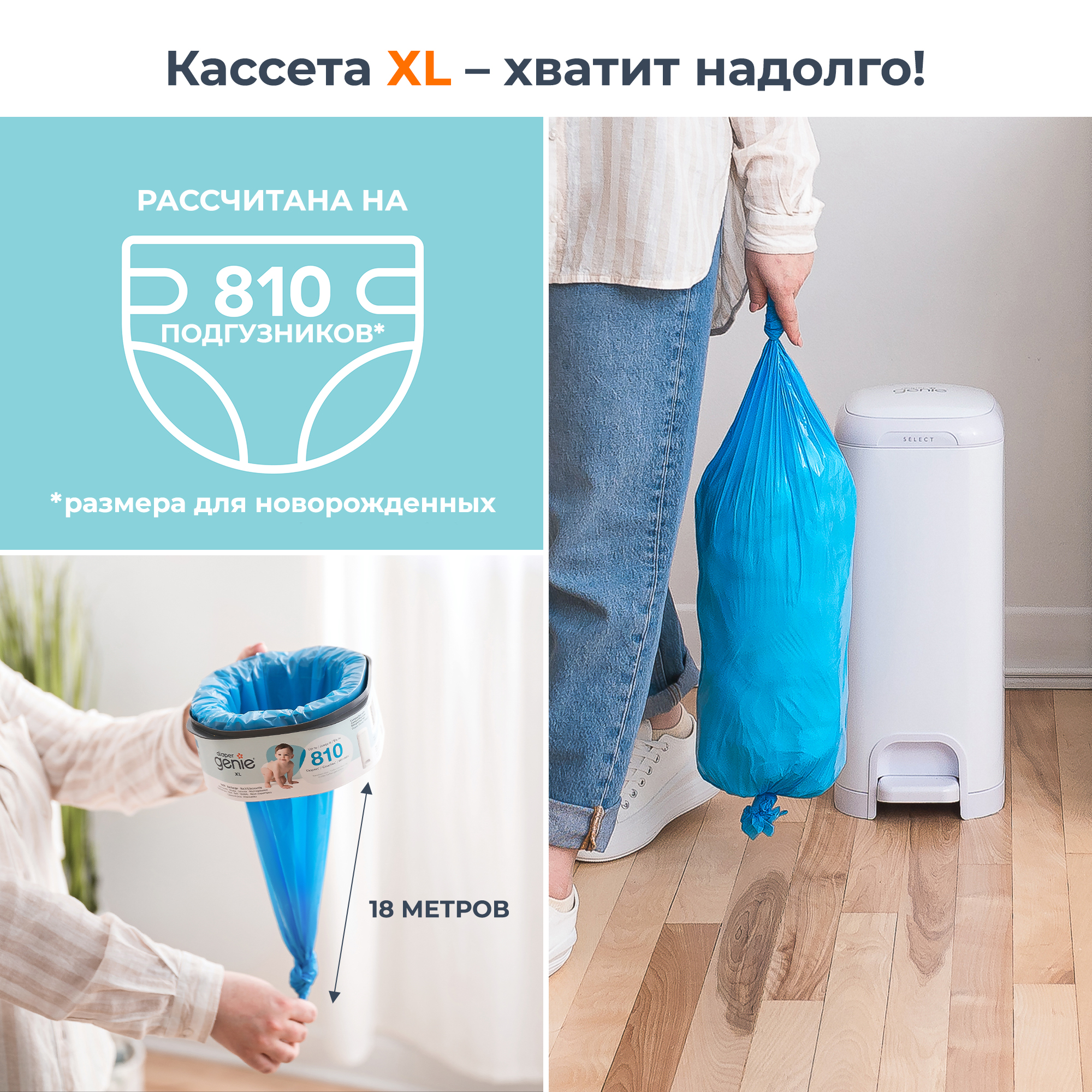 Сменная кассета Diaper Genie для использованных подгузников - фото 3