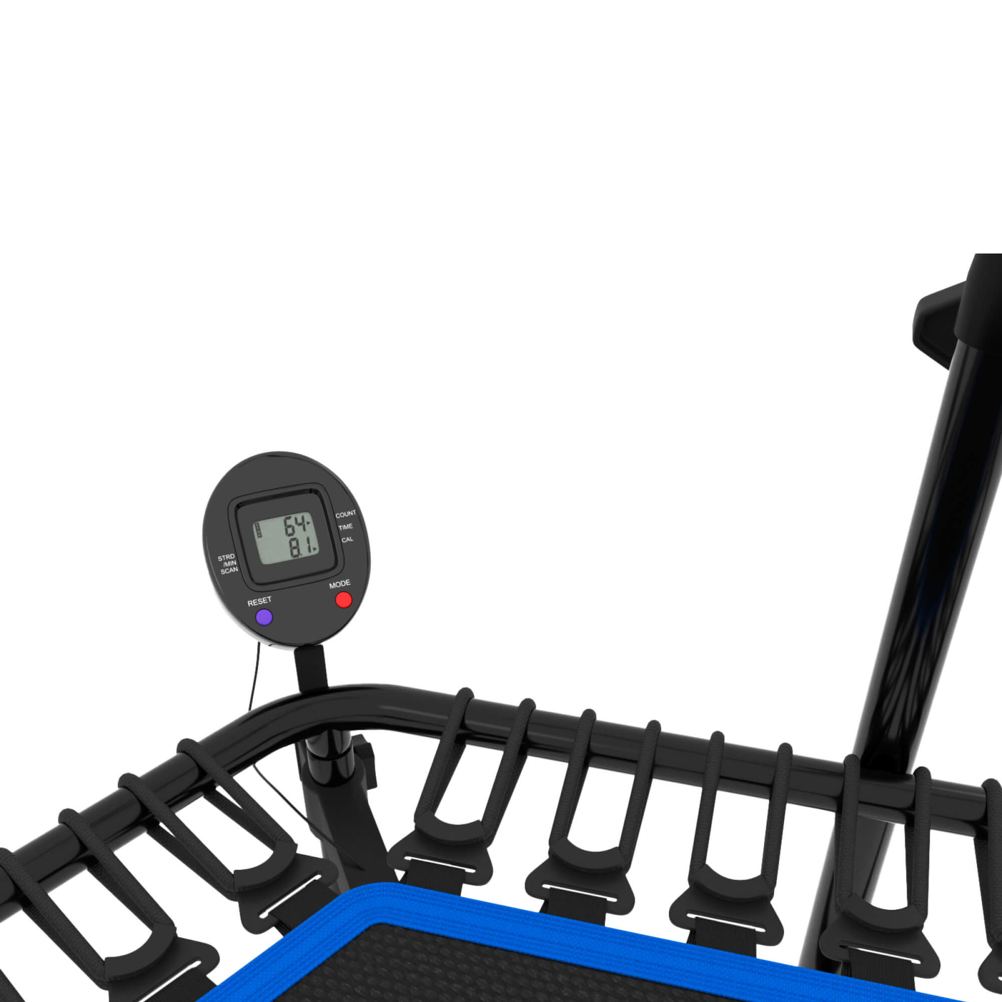 Батут fitness pro blue UNIX line спортивный с ручкой диаметр 125см до 130 кг счетчик прыжков - фото 19