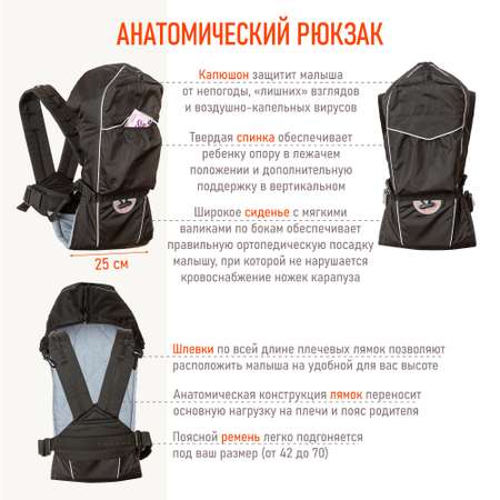 Рюкзак-кенгуру Чудо-чадо BabyActive Lux черный