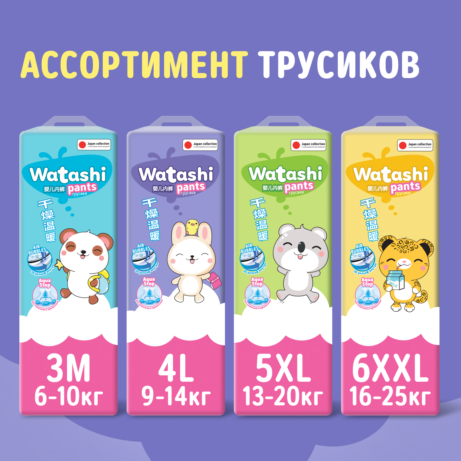 Трусики WATASHI 4 (9-14 кг) 58 шт. - фото 9