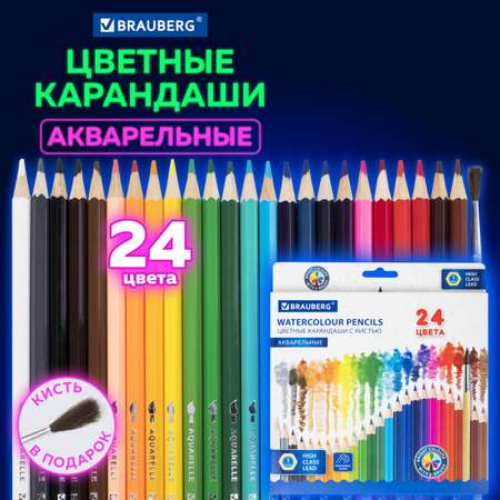 Карандаши акварельные Brauberg 24 шт.