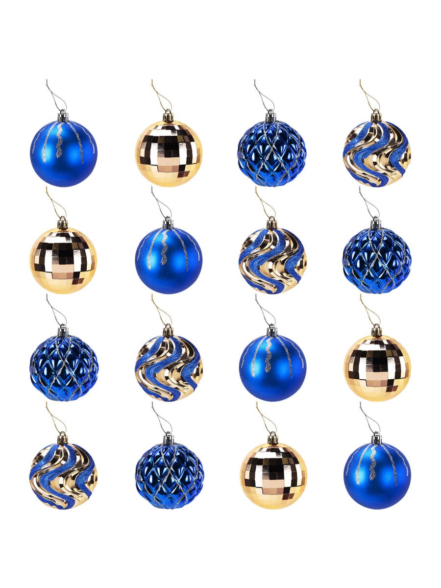 Елочные игрушки Золотая сказка шарики набор 16 штук - фото 3