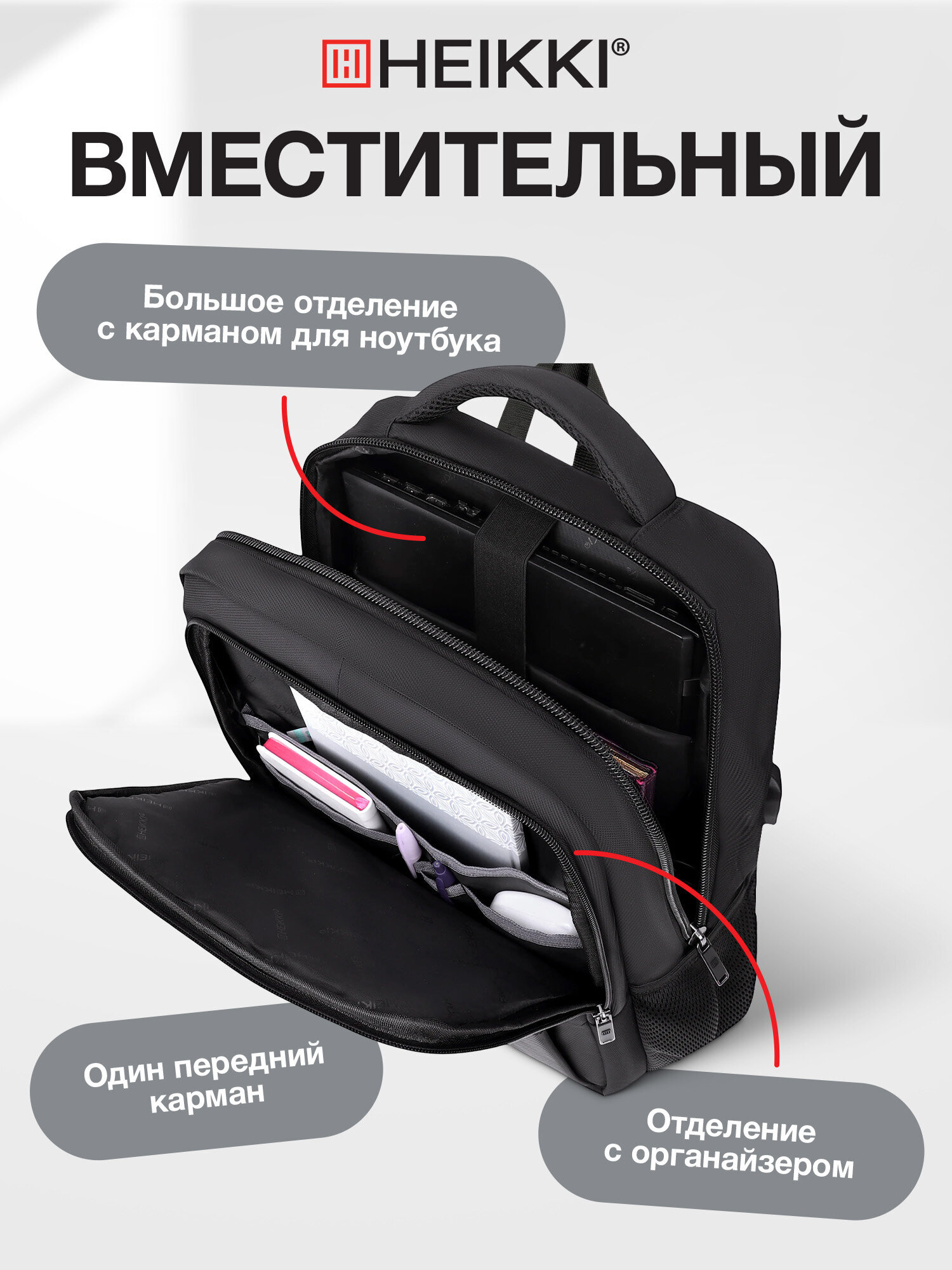 Рюкзак сумка HEIKKI мини чемодан дорожный ручная кладь для путешествий - фото 2