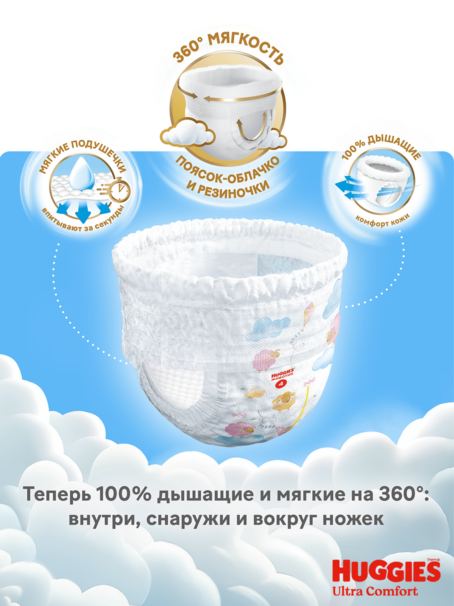 Трусики Huggies Ultra Comfort для девочек 4 (9-14кг) 3 шт. - фото 4