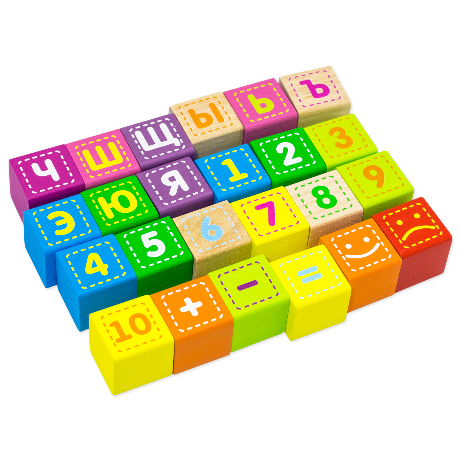Игрушка Alatoys кубики 24 кубика БУКВЫ-ЦИФРЫ - фото 3