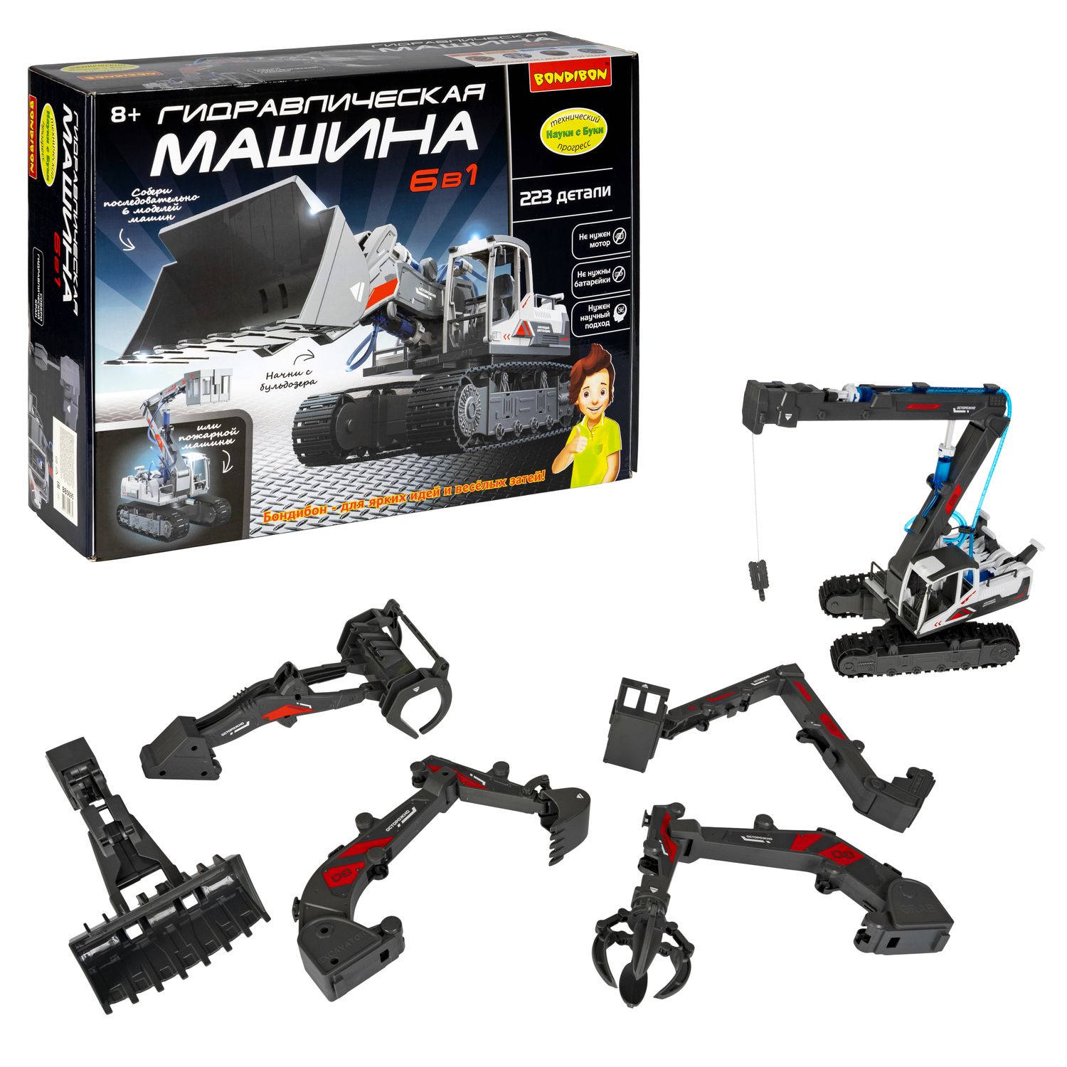 Конструктор Bondibon Робототехника Машина 6в1 сборная игровая модель - фото 5
