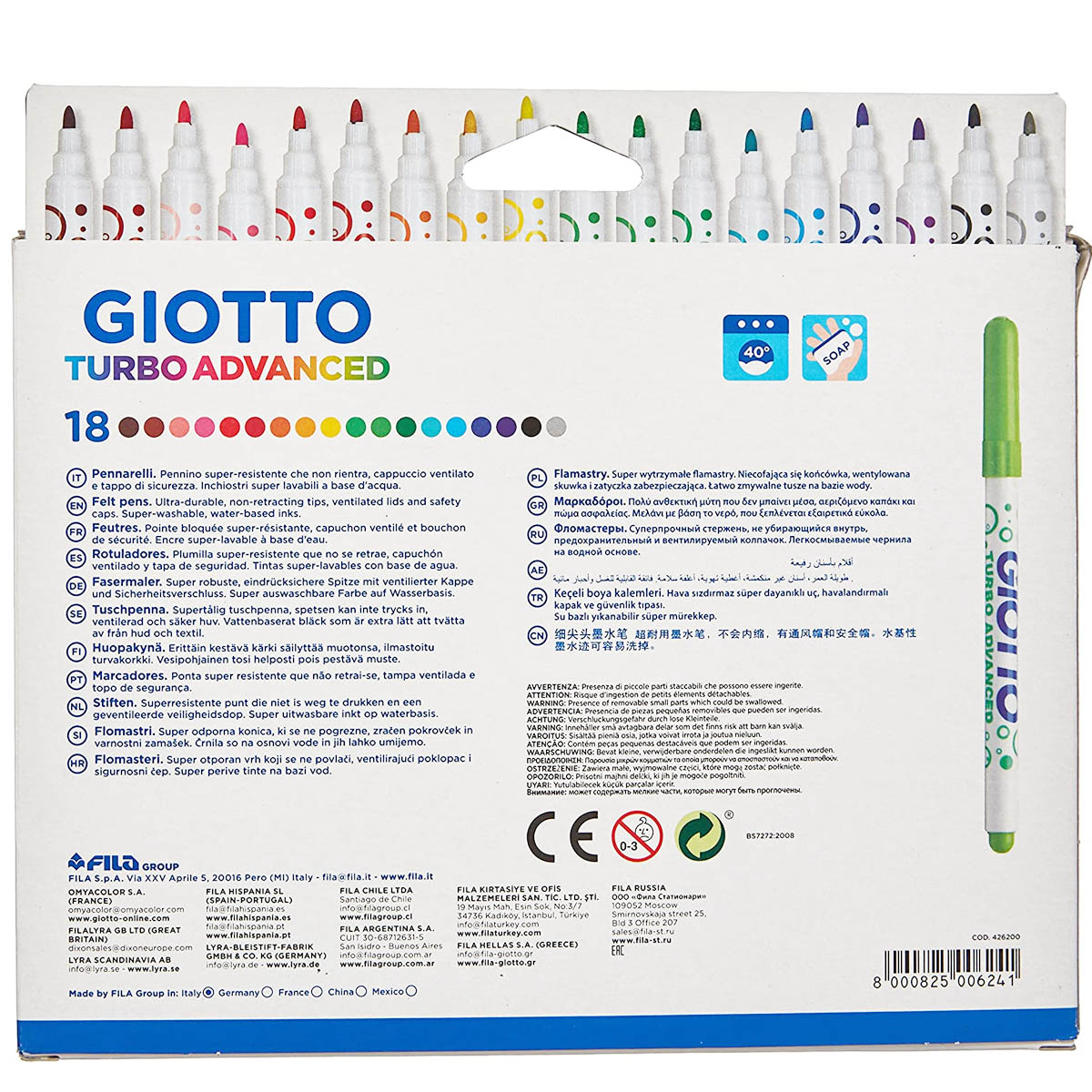 Фломастеры GIOTTO 18 цв. - фото 4