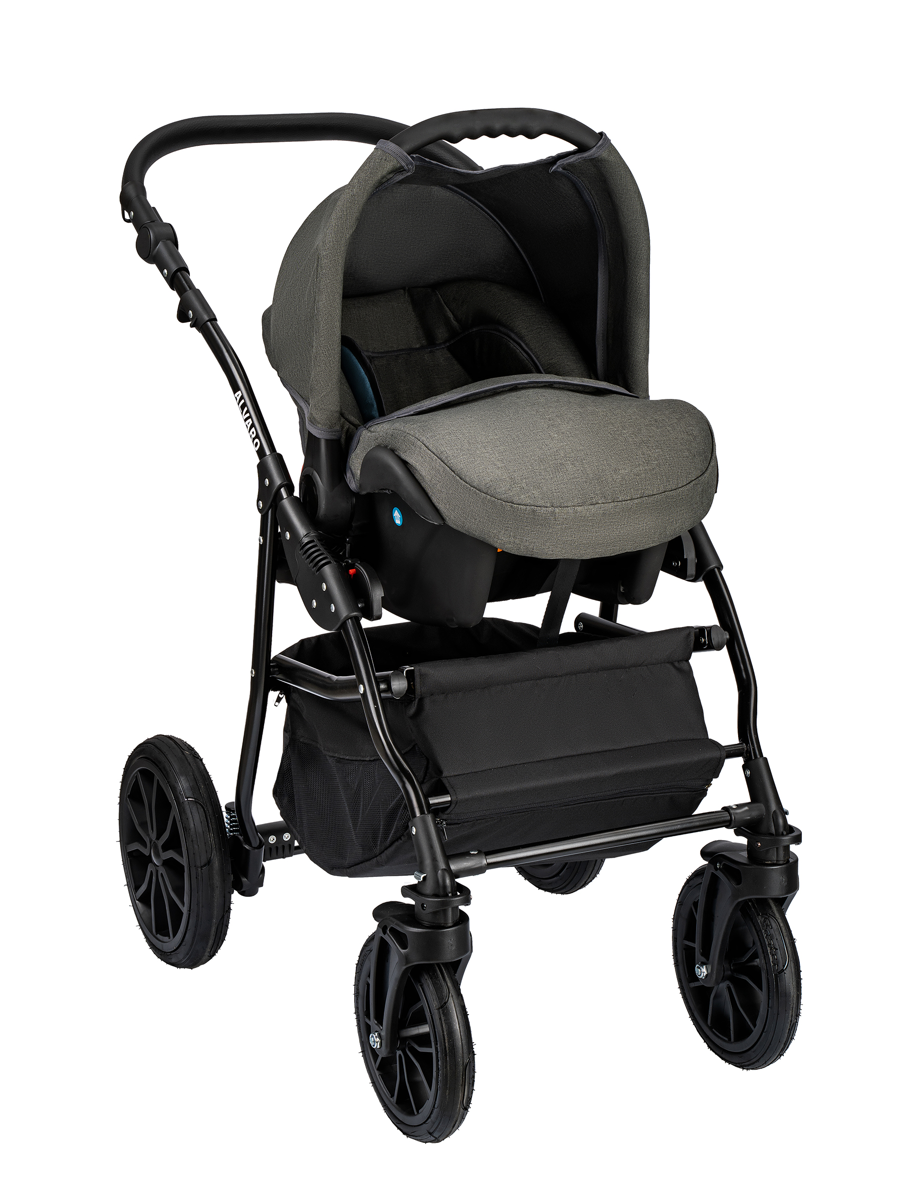 Коляска 3в1 alis Alvaro F 10 серый-шалфей - фото 8