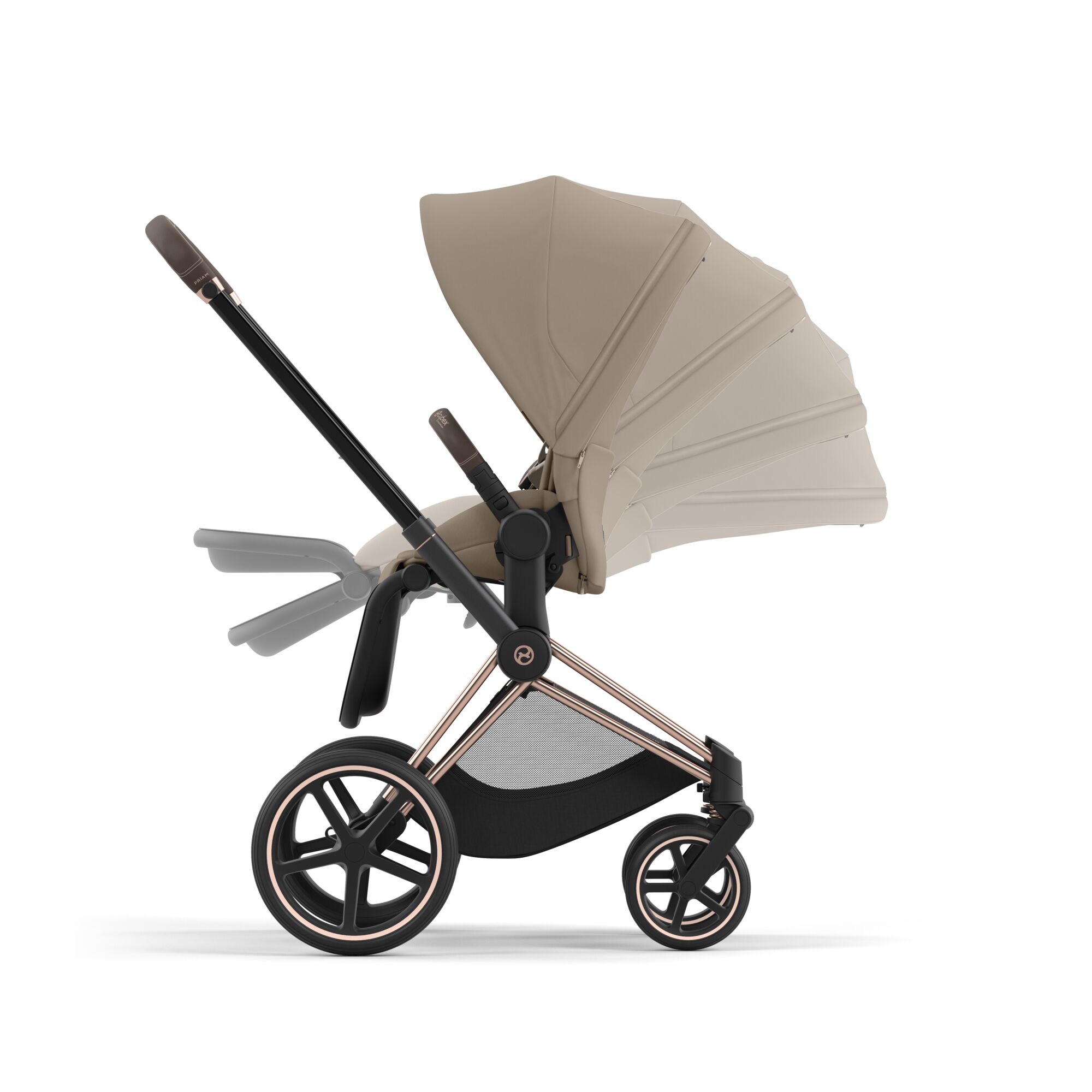 Коляска 2в1 Cybex Priam IV Rosegold бежевый - фото 8