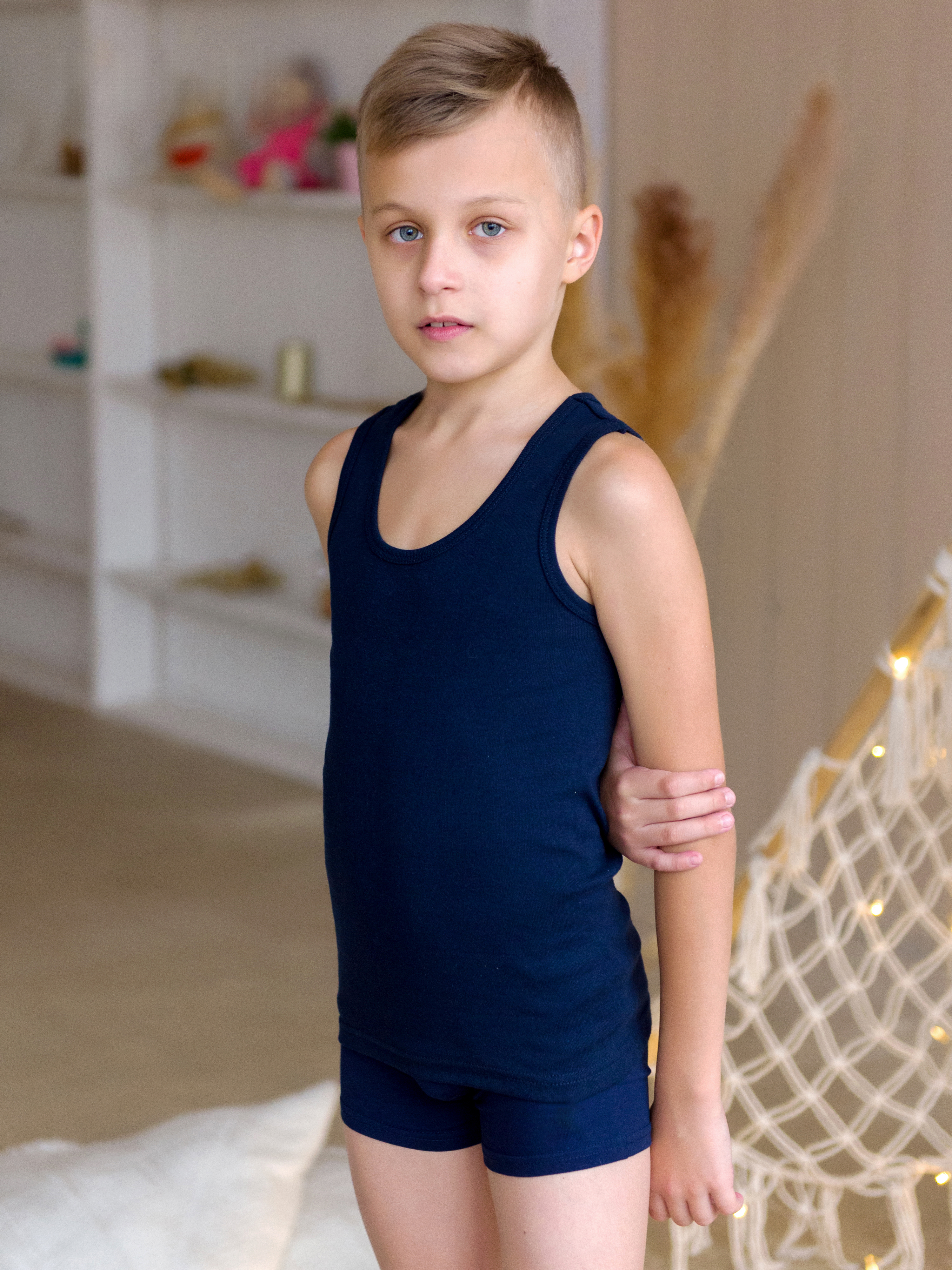 Майка 3 шт ALEX YVN KB5001-3-т.Синий - фото 7