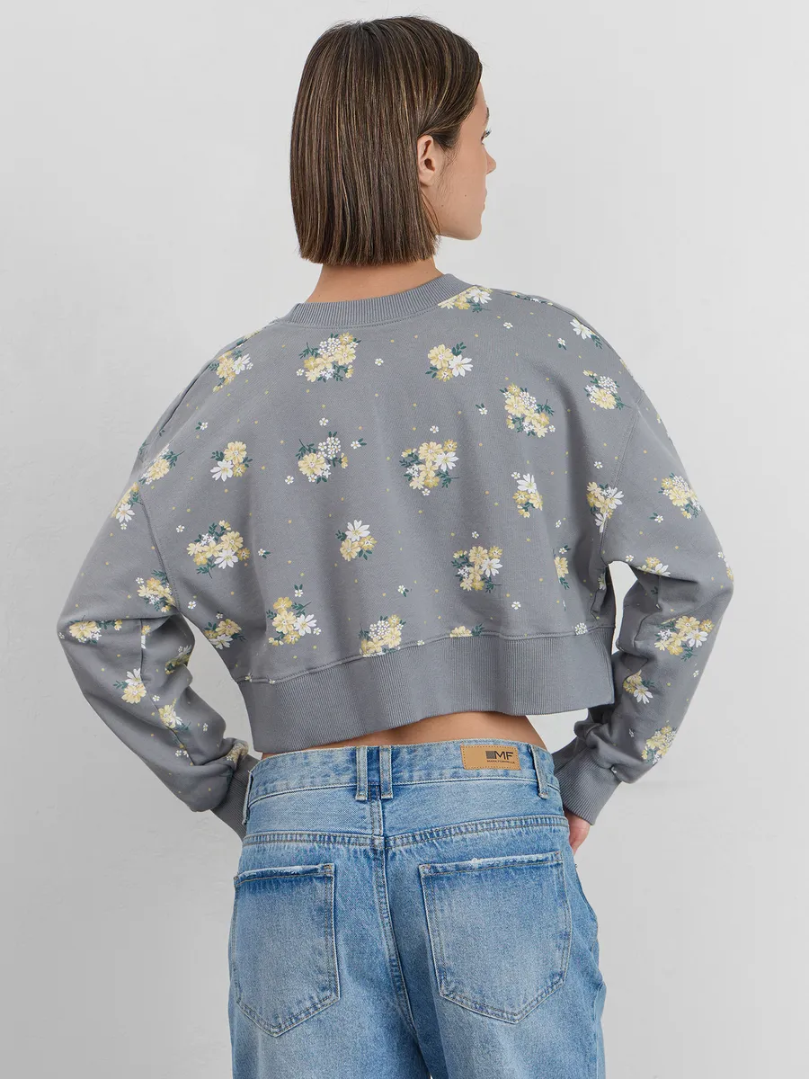 Свитшот Mark Formelle (Марк Формэль) 122966/цветы на сером - фото 3