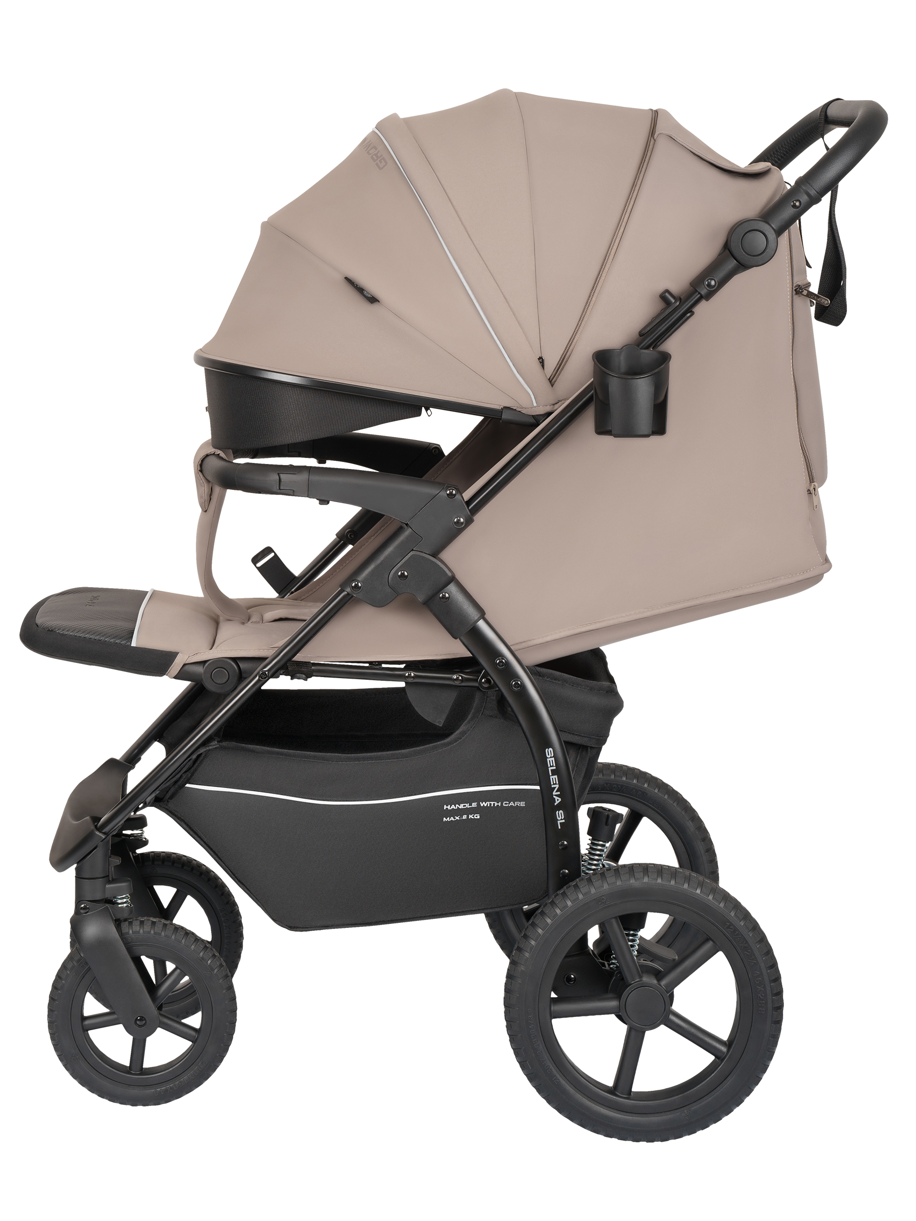 Коляска прогулочная JOVOLA Selena SL, всесезонная бежевый - фото 21