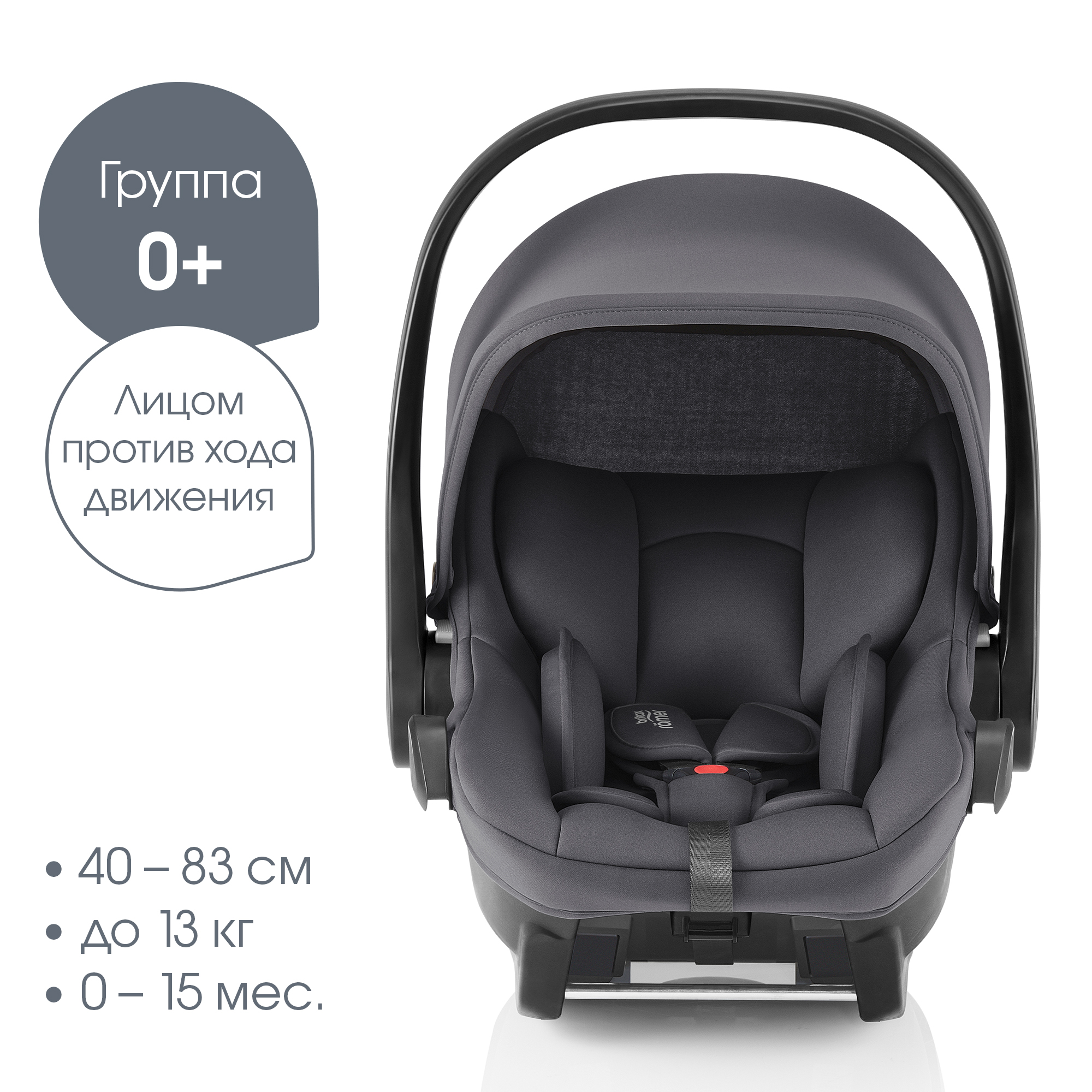 Автокресло Britax Roemer Baby-Safe Midnight Grey Isofix 0 (0 -13 кг) серый - фото 2