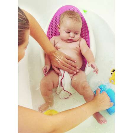 Лежачок-горка для купания детей Angelcare Bath Support розовый