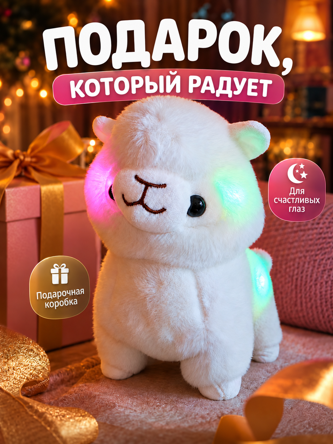 Мягкая игрушка FAVORITSTAR DESIGN ночник Лама - фото 10
