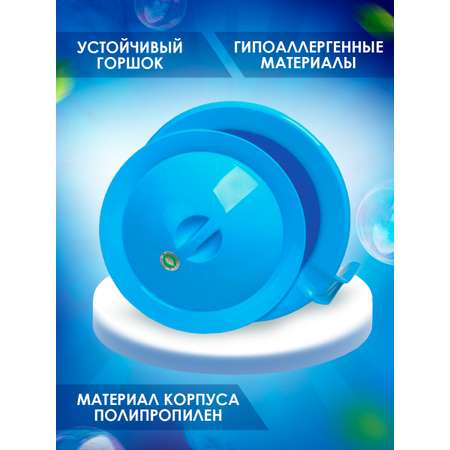 Горшок elfplast детский Кроха с крышкой и декором голубой