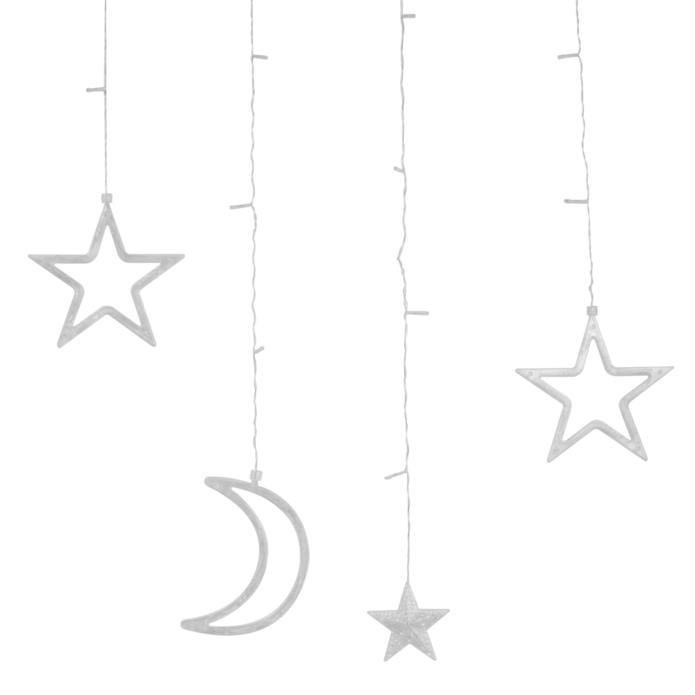 Гирлянда-шторка звезды-месяц Camelion LGD-003 LED - фото 6