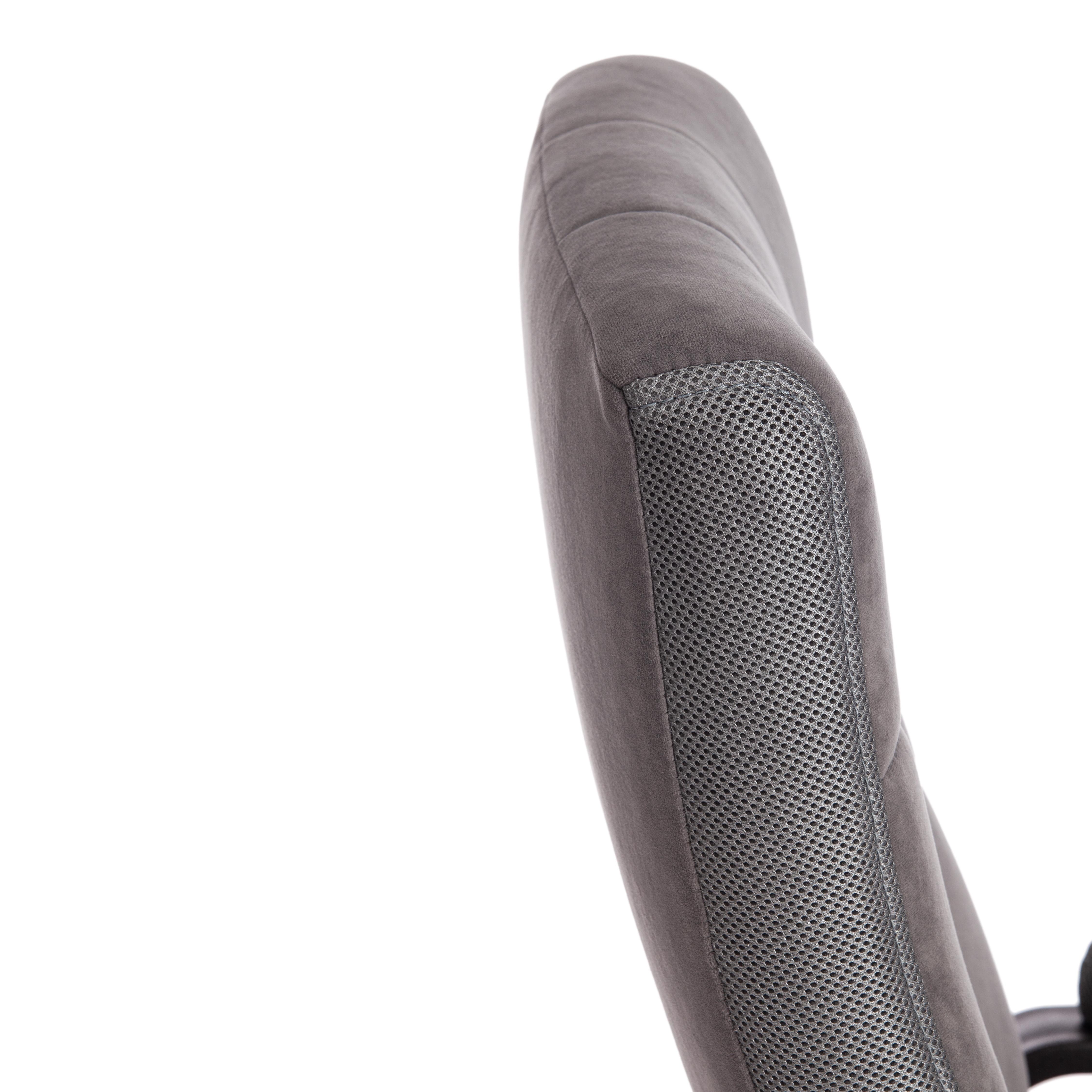 Компьютерное кресло TETCHAIR флок ткань серый - фото 20