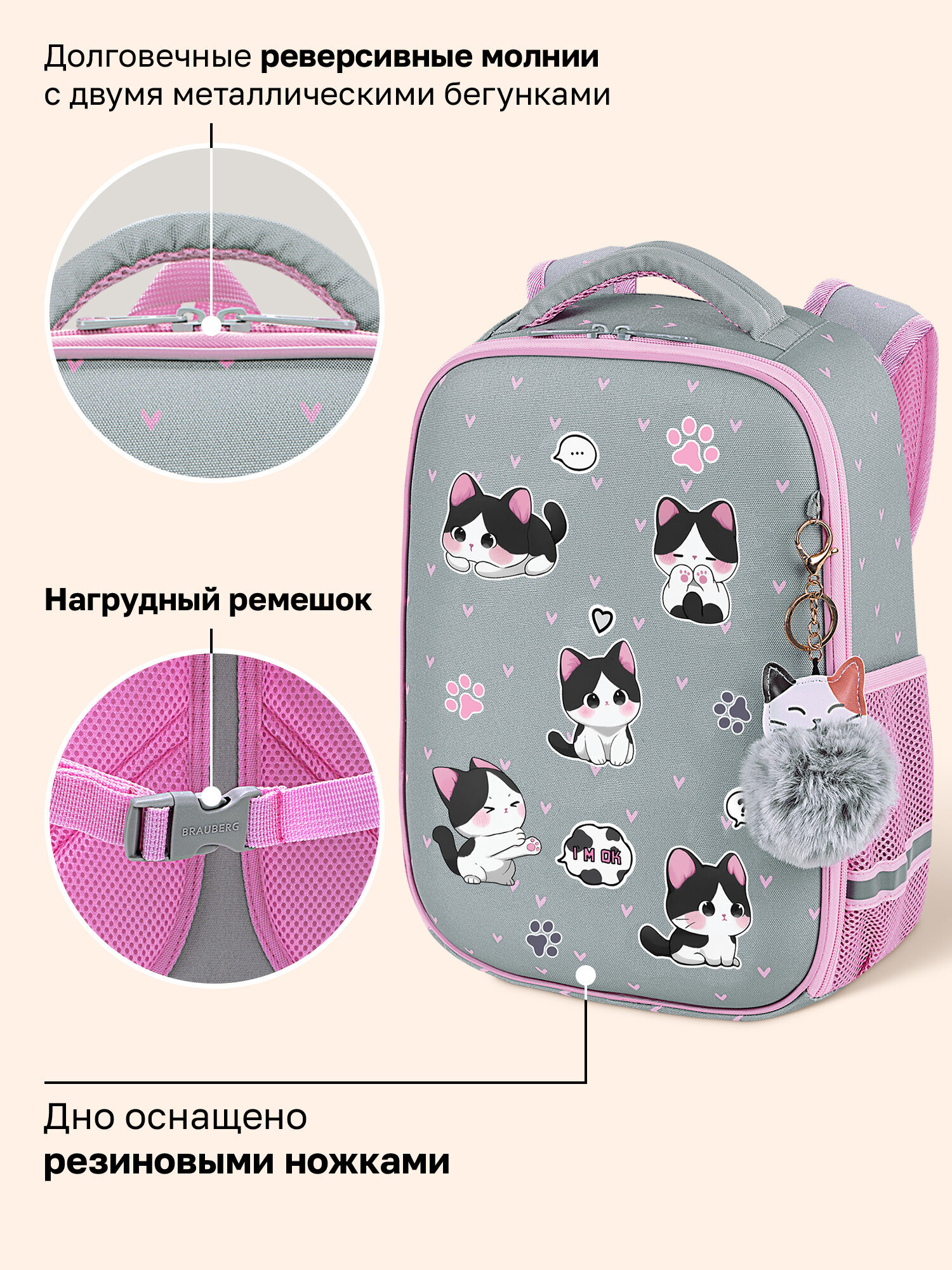 Рюкзак Brauberg играющие котики - фото 7