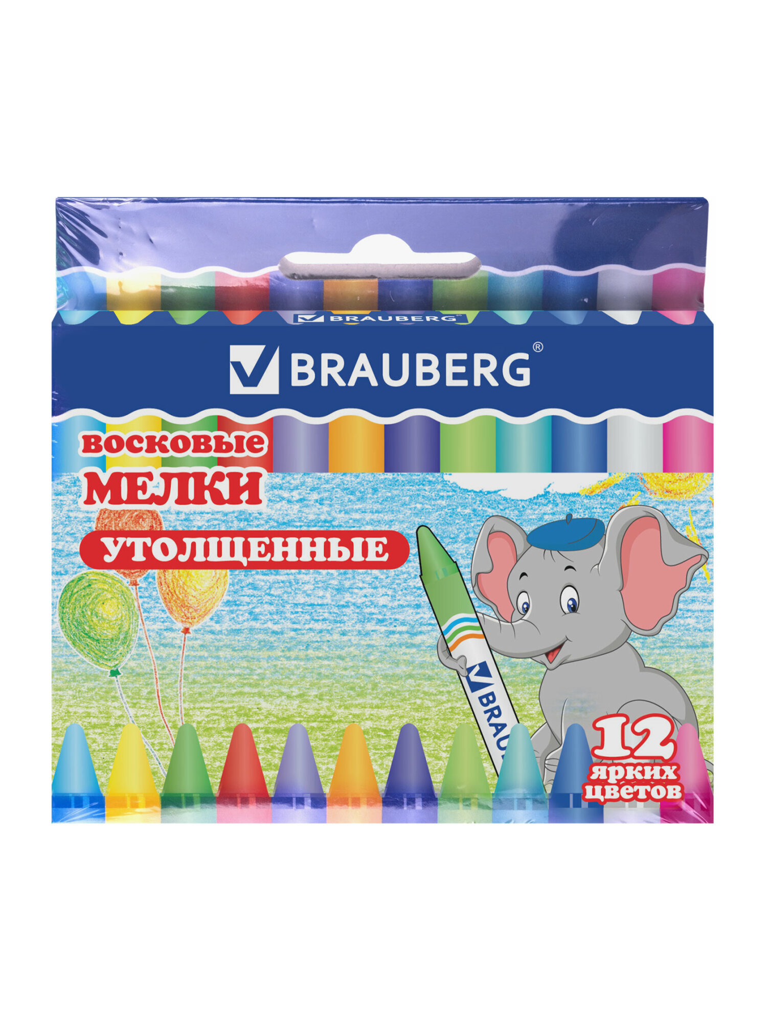Восковые мелки Brauberg 12 шт. - фото 14