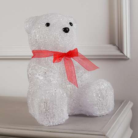 Светодиодная Luazon фигура «Медведь с бантом» 22 × 30 × 20 см акрил 40 LED 220 В свечение белое