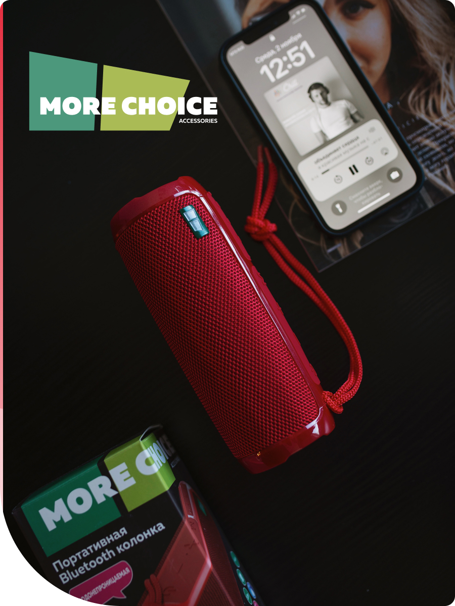 Колонка Bluetooth More Choice BS22 Red - фото 4