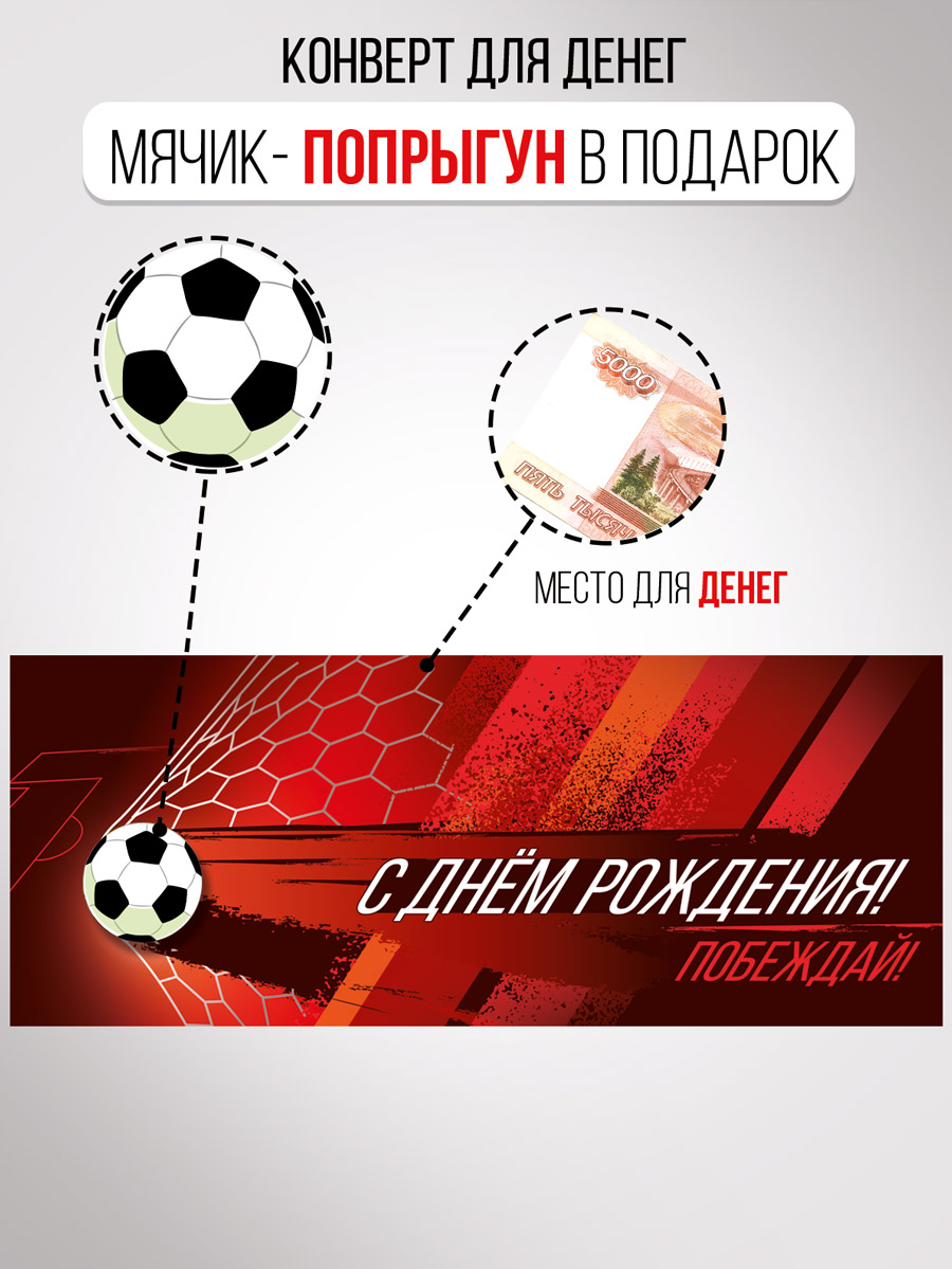 Открытка на день рождения Империя поздравлений Конверт для денег мальчику - фото 1