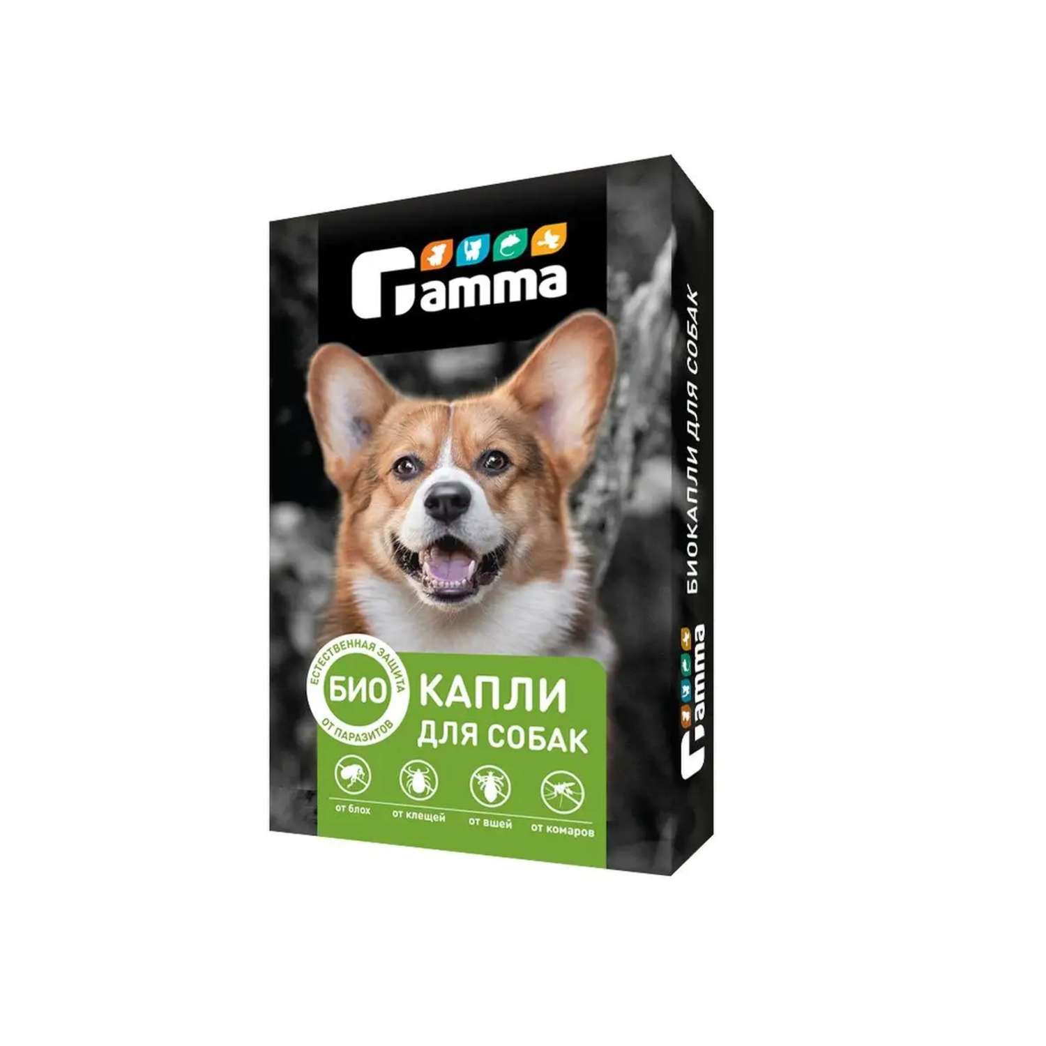 Биокапли для собак Gamma от внешних паразитов 2 пипетки по 1мл - фото 1