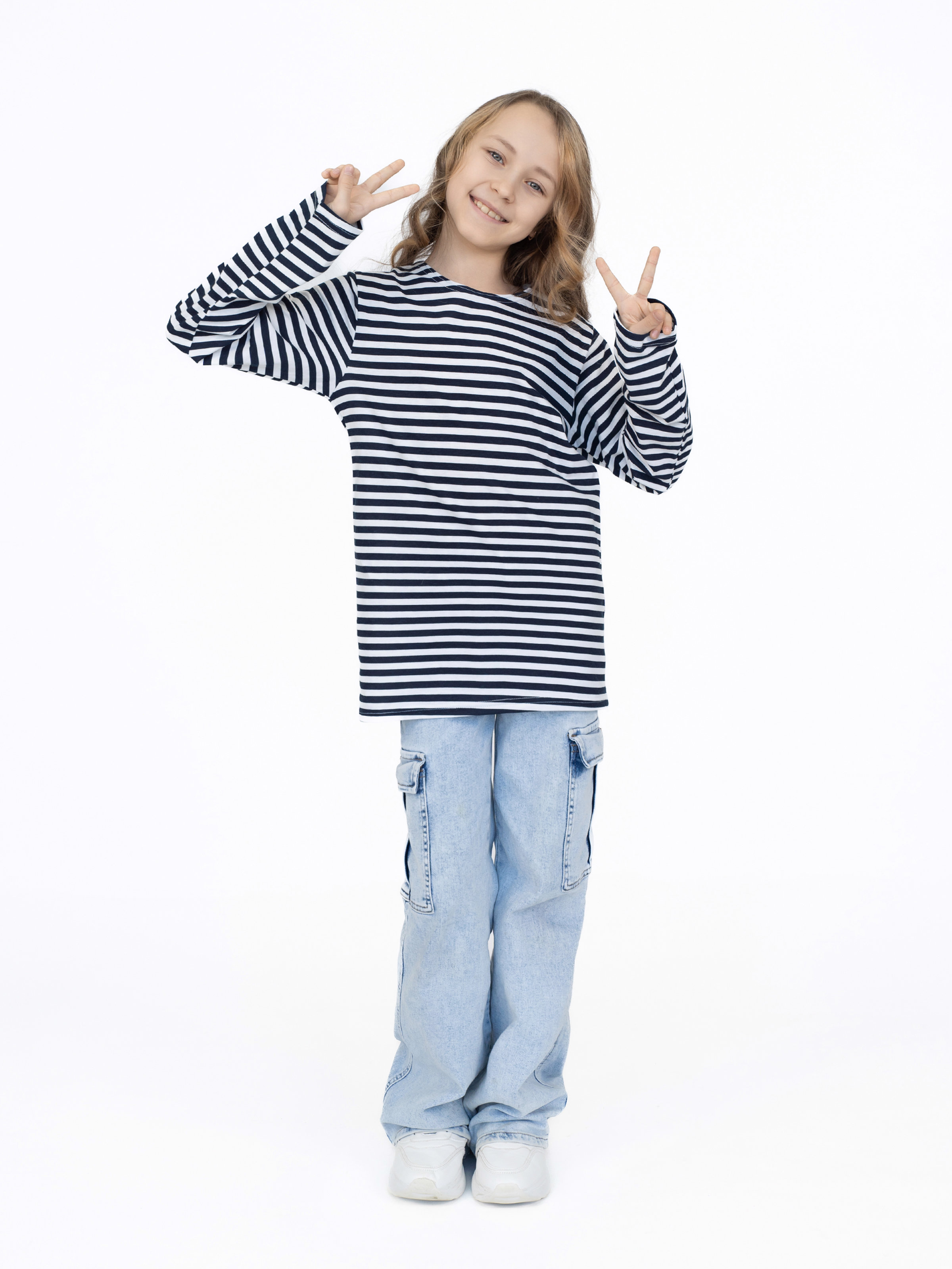 Лонгслив Утенок 516 темно-синий полоска - фото 31