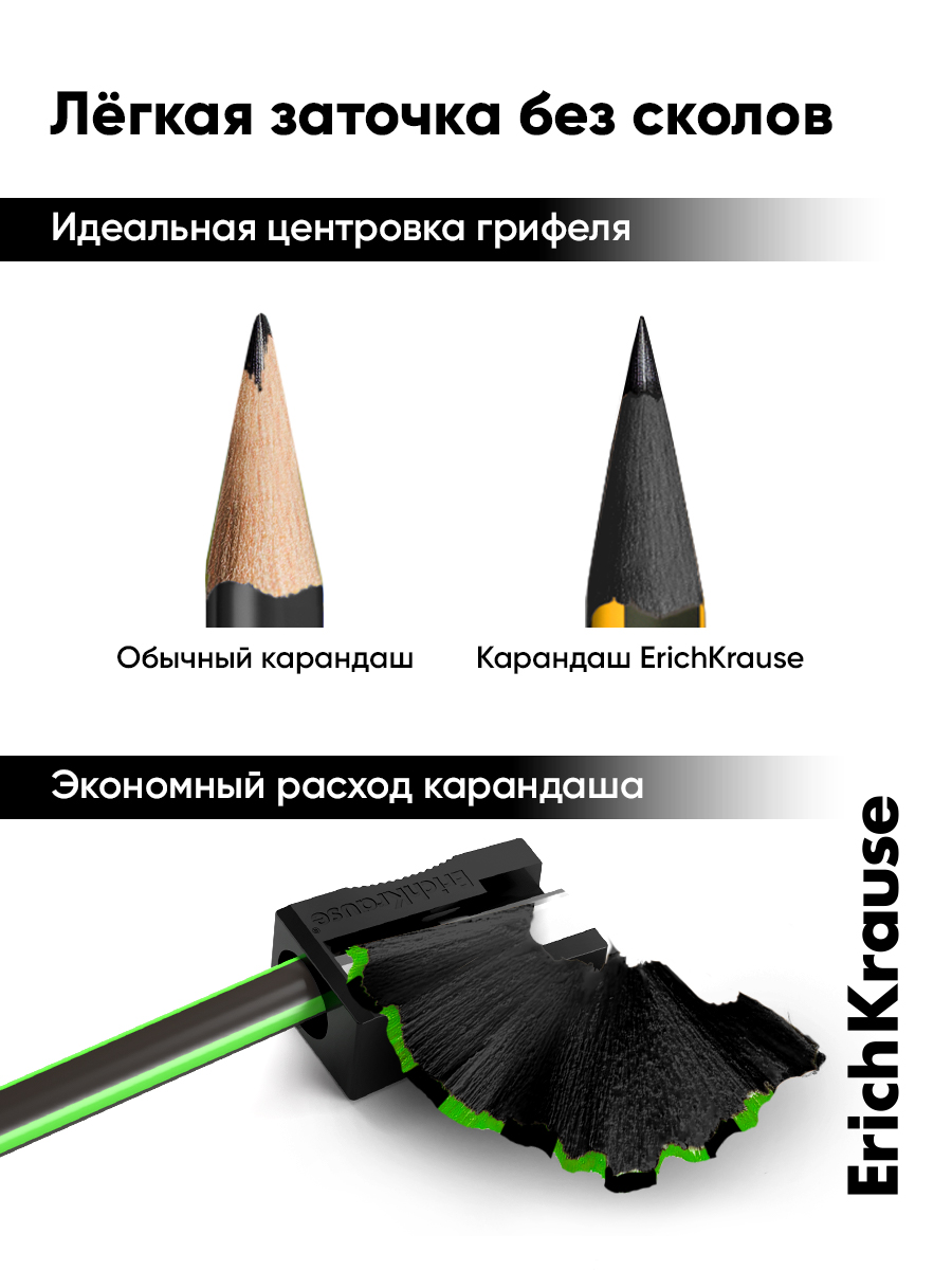 Карандаши чернографитные ErichKrause 12 шт. - фото 4