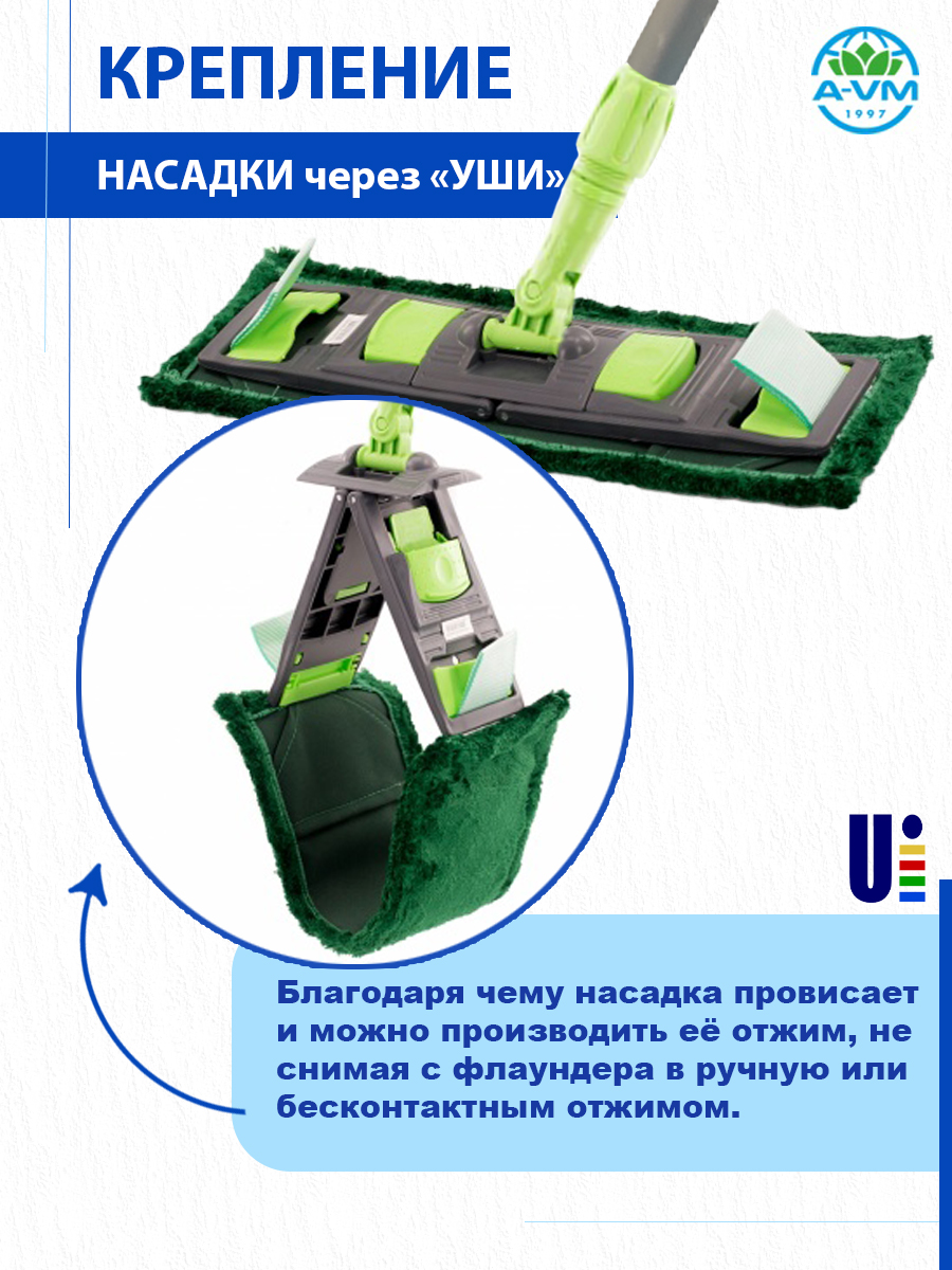Сменная насадка для швабры A-VM МОП микрофибра 40х13 см - фото 5