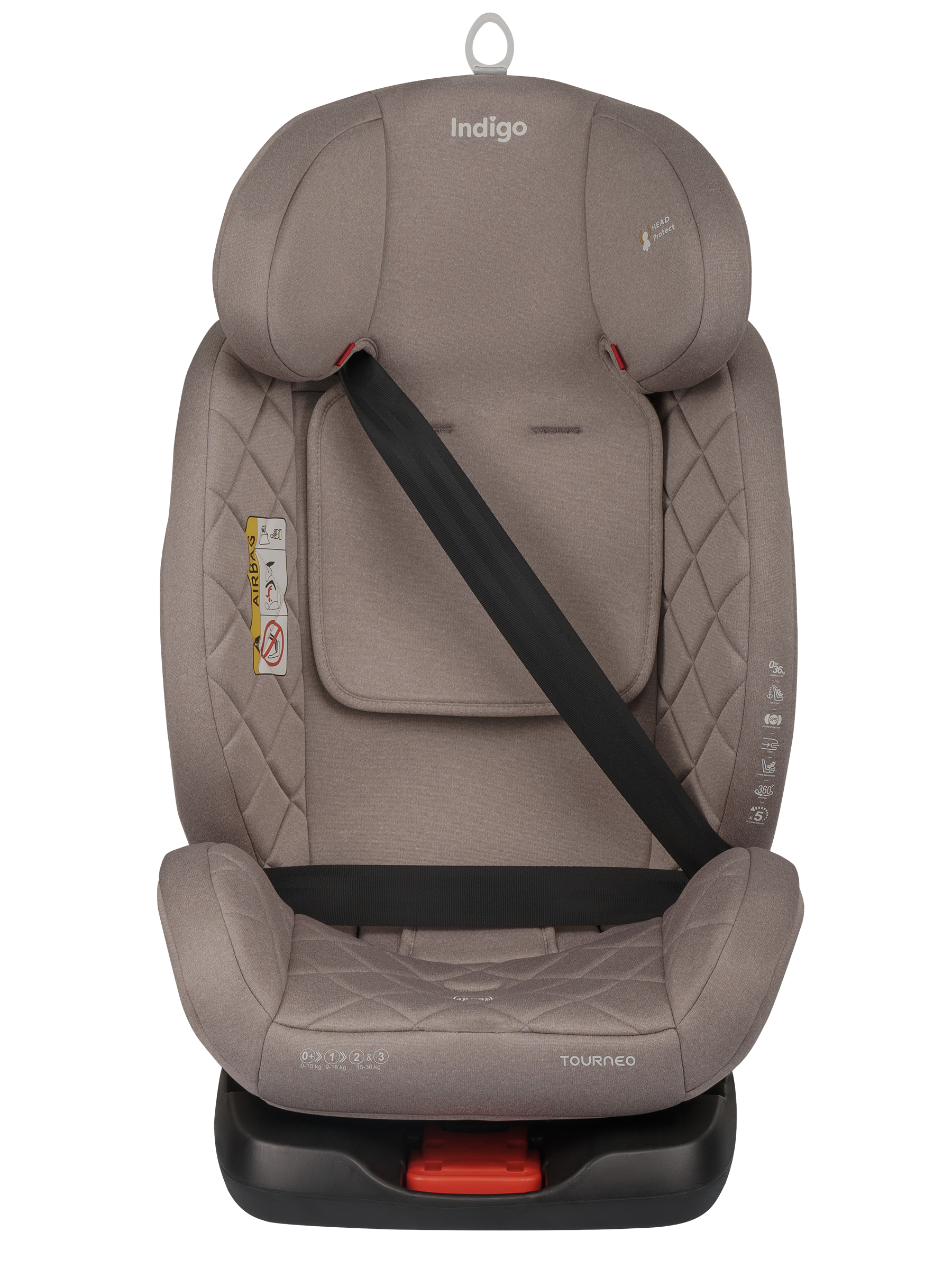 Автокресло Indigo Tourneo S Isofix 0+/1/2/3 (0-36 кг) бежевый - фото 32
