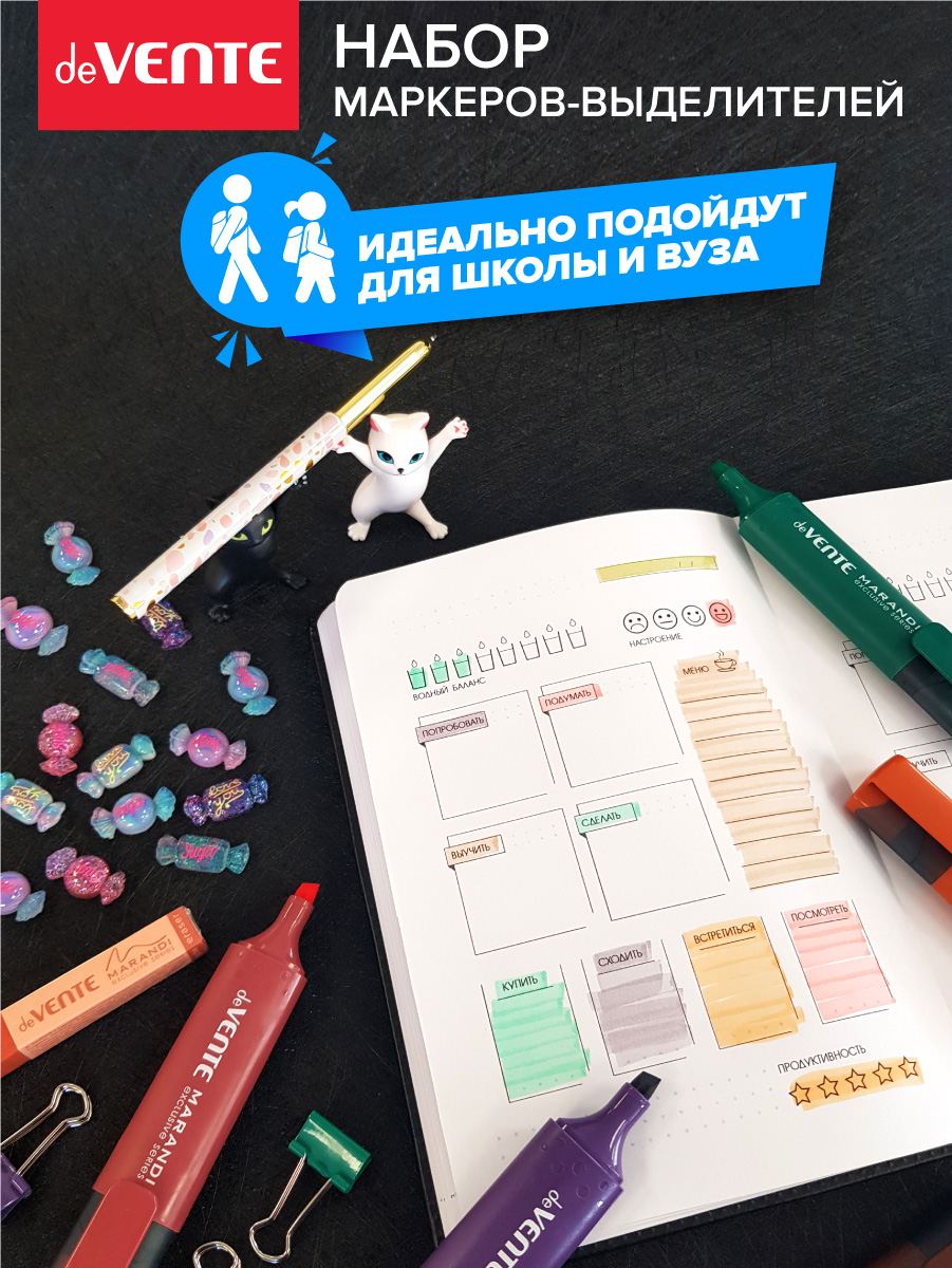 Текстовыделители deVENTE 6 цв. - фото 8