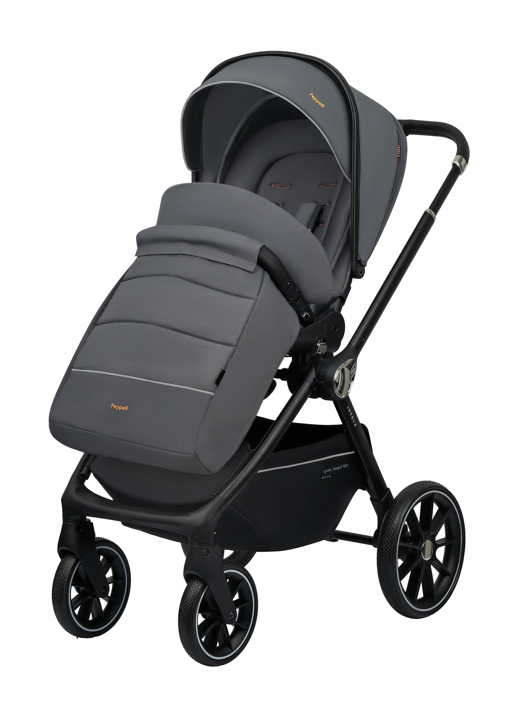 Коляска прогулочная JOVOLA Pepper всесезонная серый - фото 11