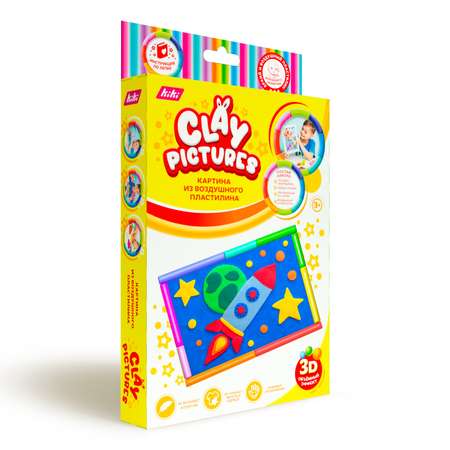 Пластилин Kiki Картина из пластилина Ракета 8 цв.