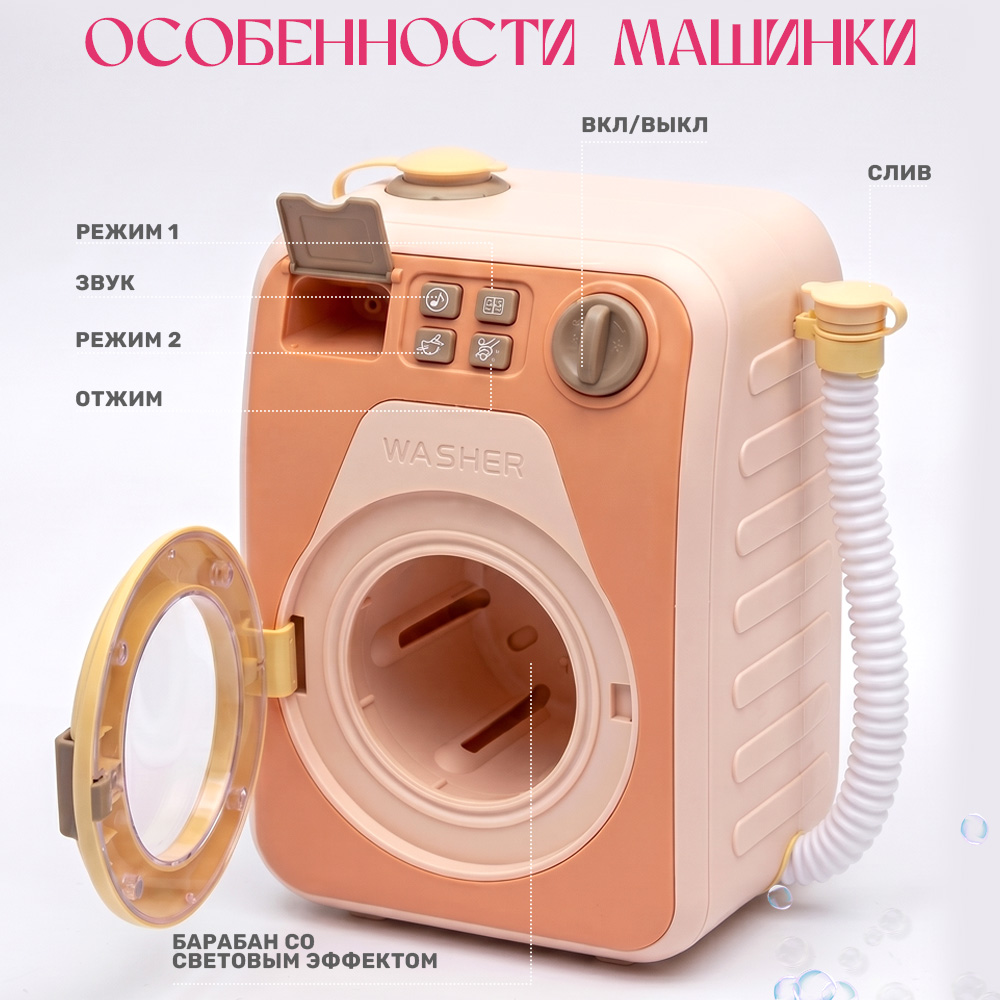 Игрушка TIPTOPOLIS розовая стиральная машина - фото 2