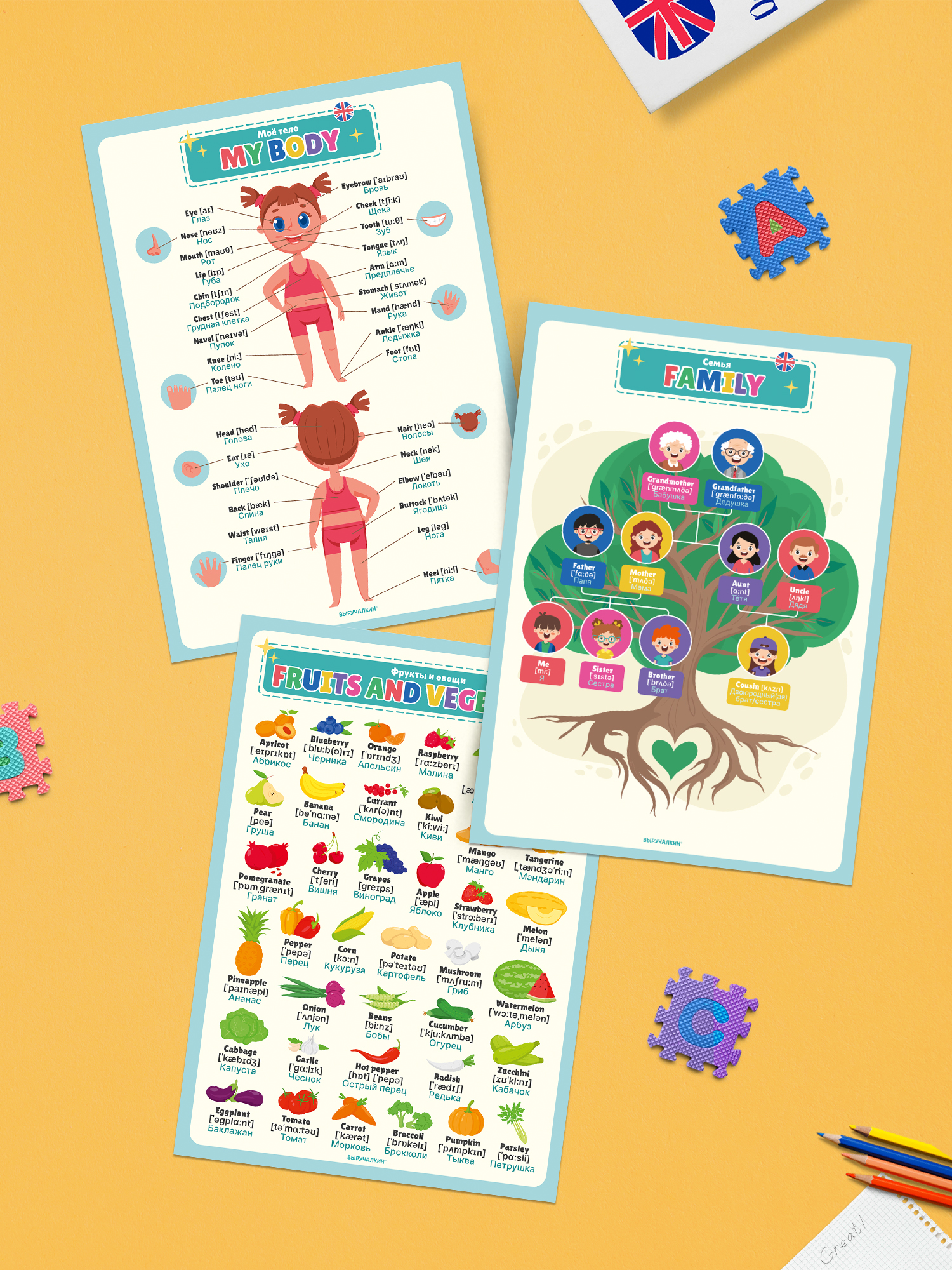 Плакат Выручалкин «Английский язык для малышей» - фото 6