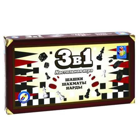 Настольная игра 1TOY Шашки шахматы нарды