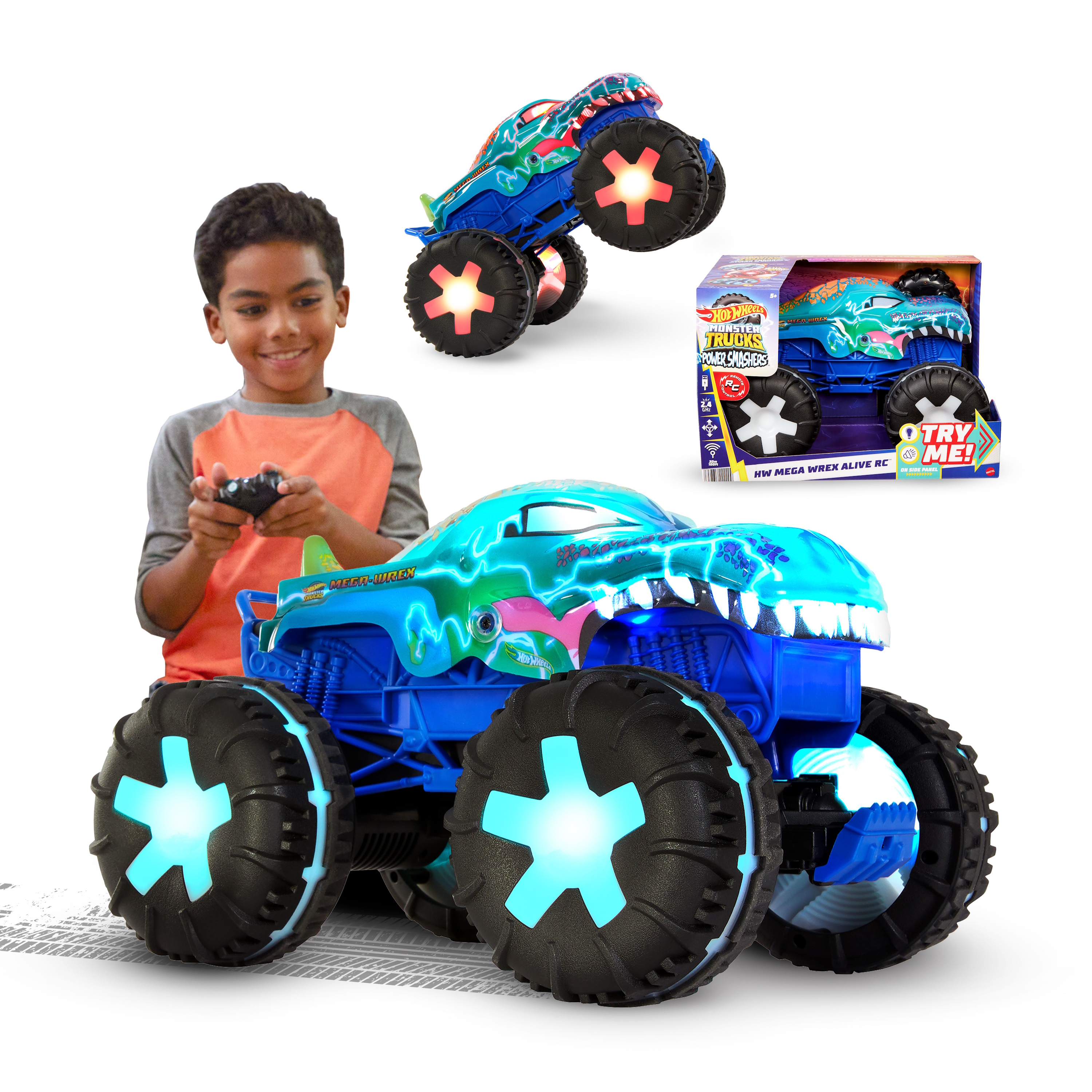 Машинка Hot Wheels Monster Trucks Живой Врекс R/C 1:15 - фото 1