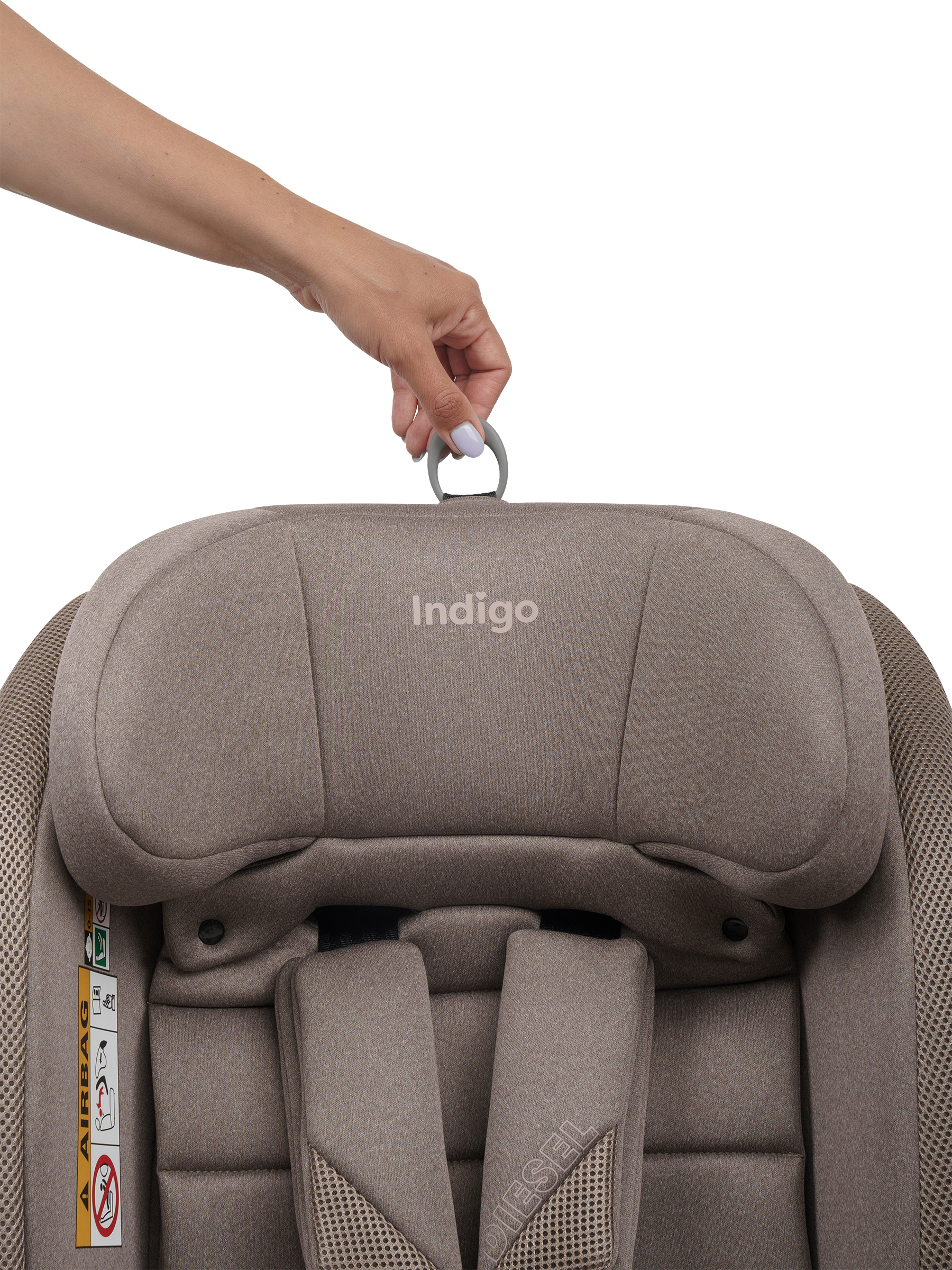 Автокресло Indigo Diesel I-SIZE, группа 0/1/2/3 0+/1/2/3 (0-36 кг) бежевый - фото 16