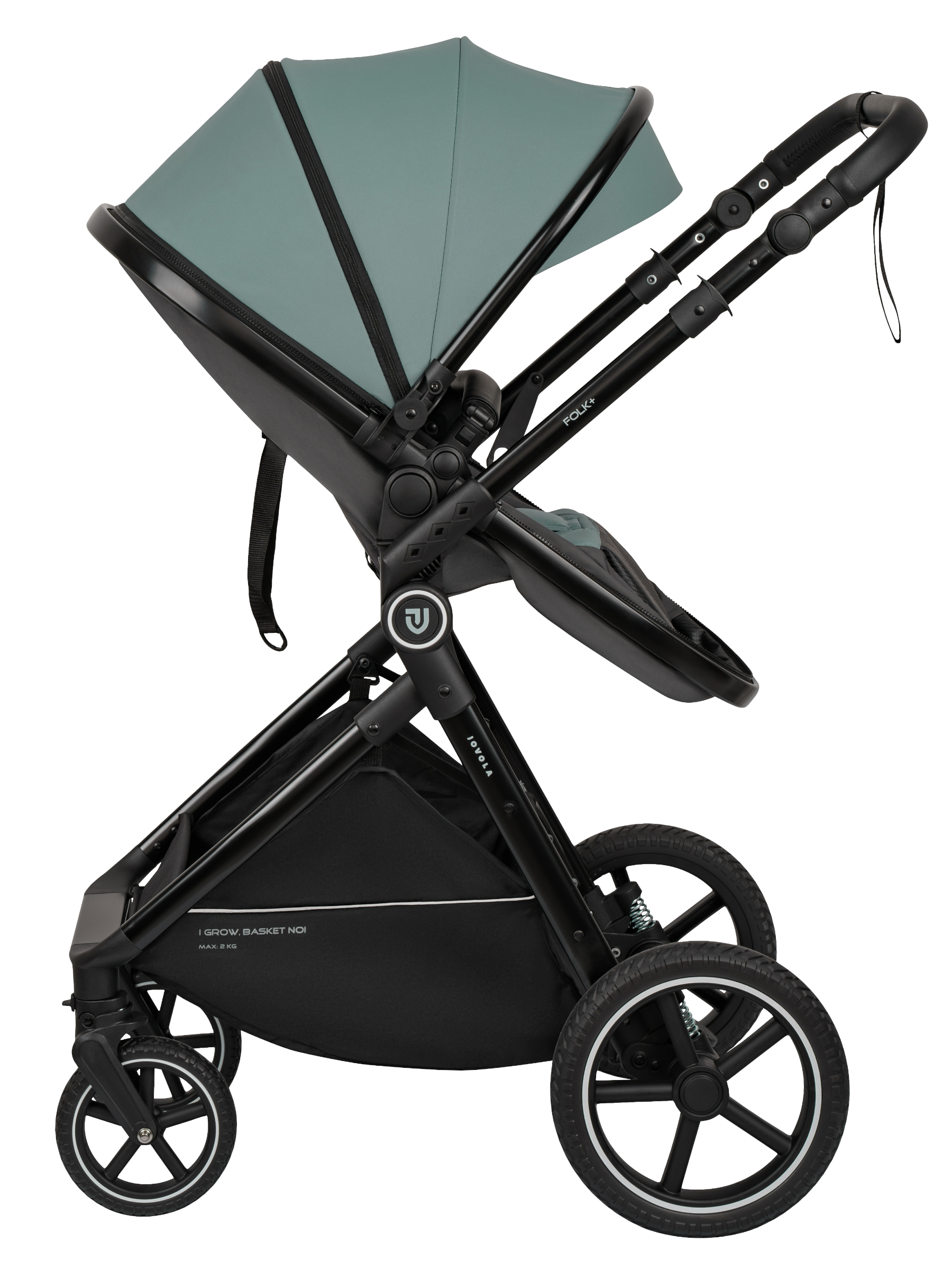 Коляска трансформер JOVOLA Folk+ 3в1 зеленый - фото 23