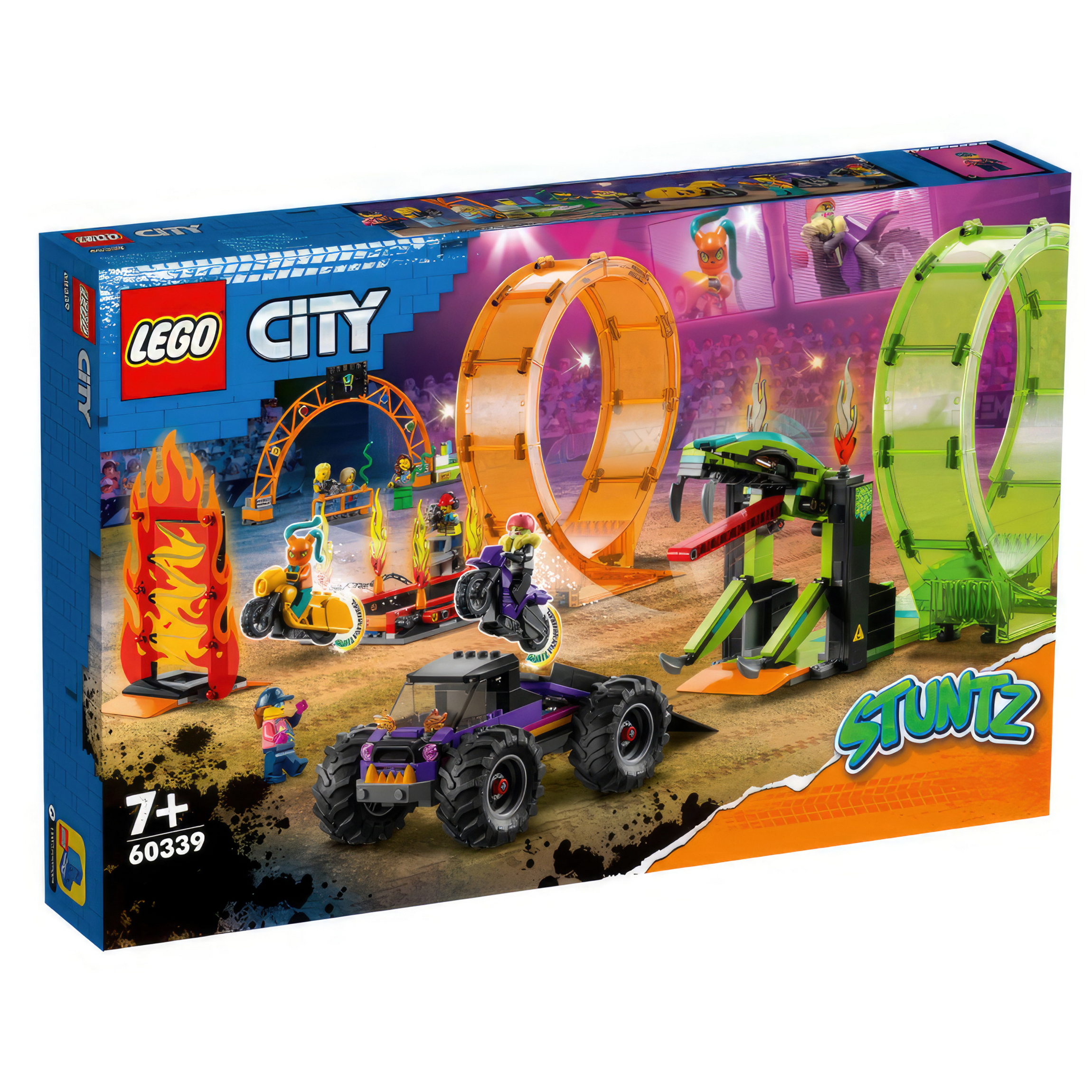 Конструктор LEGO City Трюковая арена Двойная петля 598 дет. - фото 1